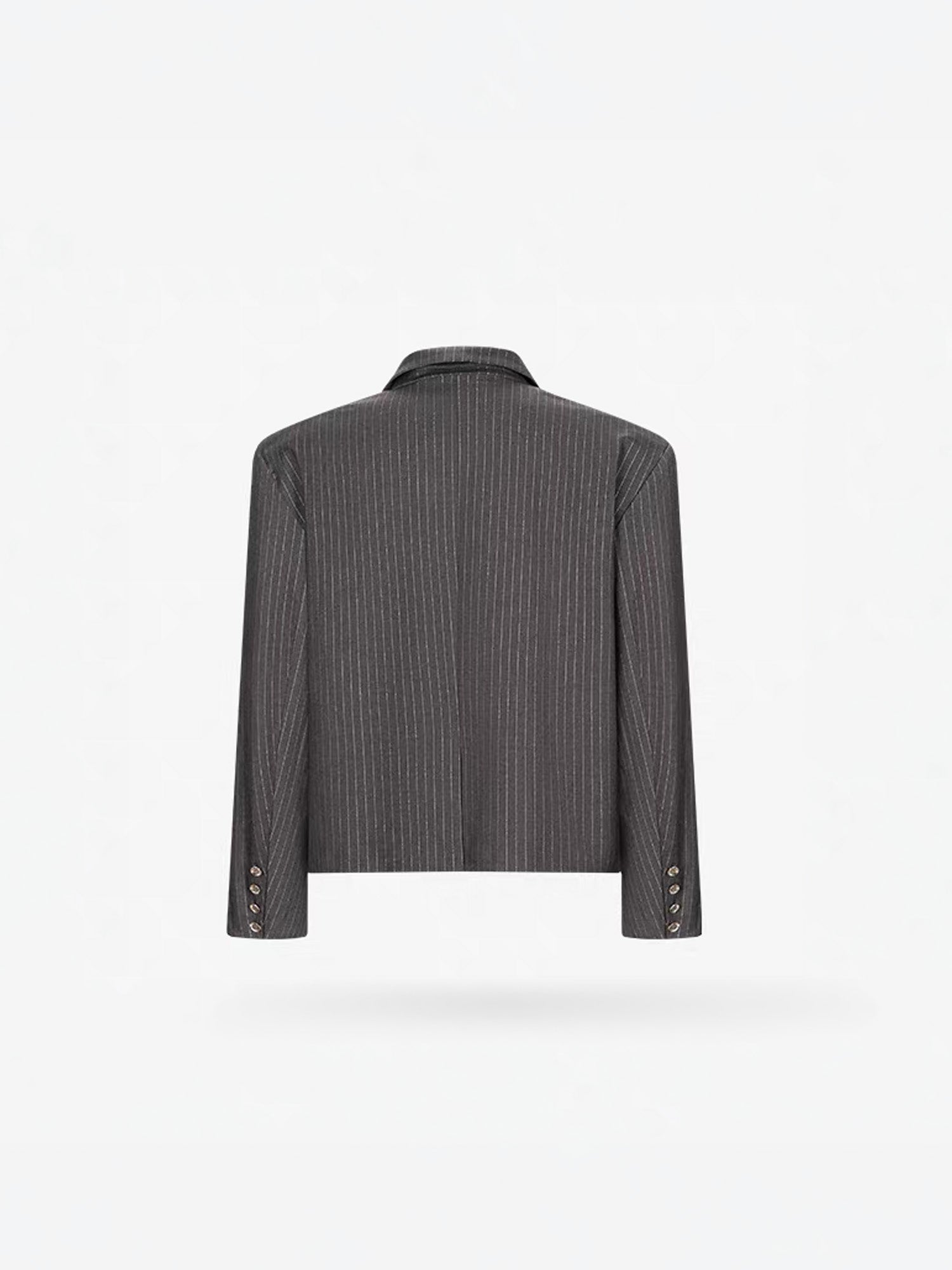 TIWILLTANG Cropped Pinstripe Strap Blazer, premium urban and streetwear designers apparel on PROJECTISR.com, TIWILLTANG