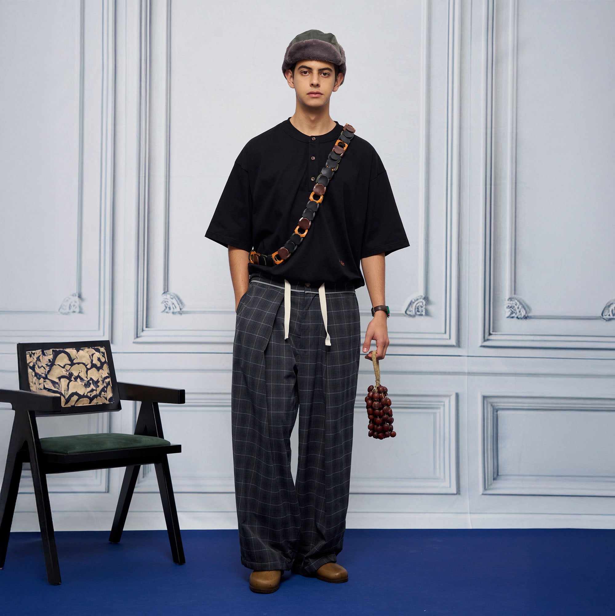 UNLIMITED MOTE Pleated Drawstring Wide-Leg Pants, premium urban and streetwear designers apparel on PROJECTISR.com, UNLIMITED MOTE