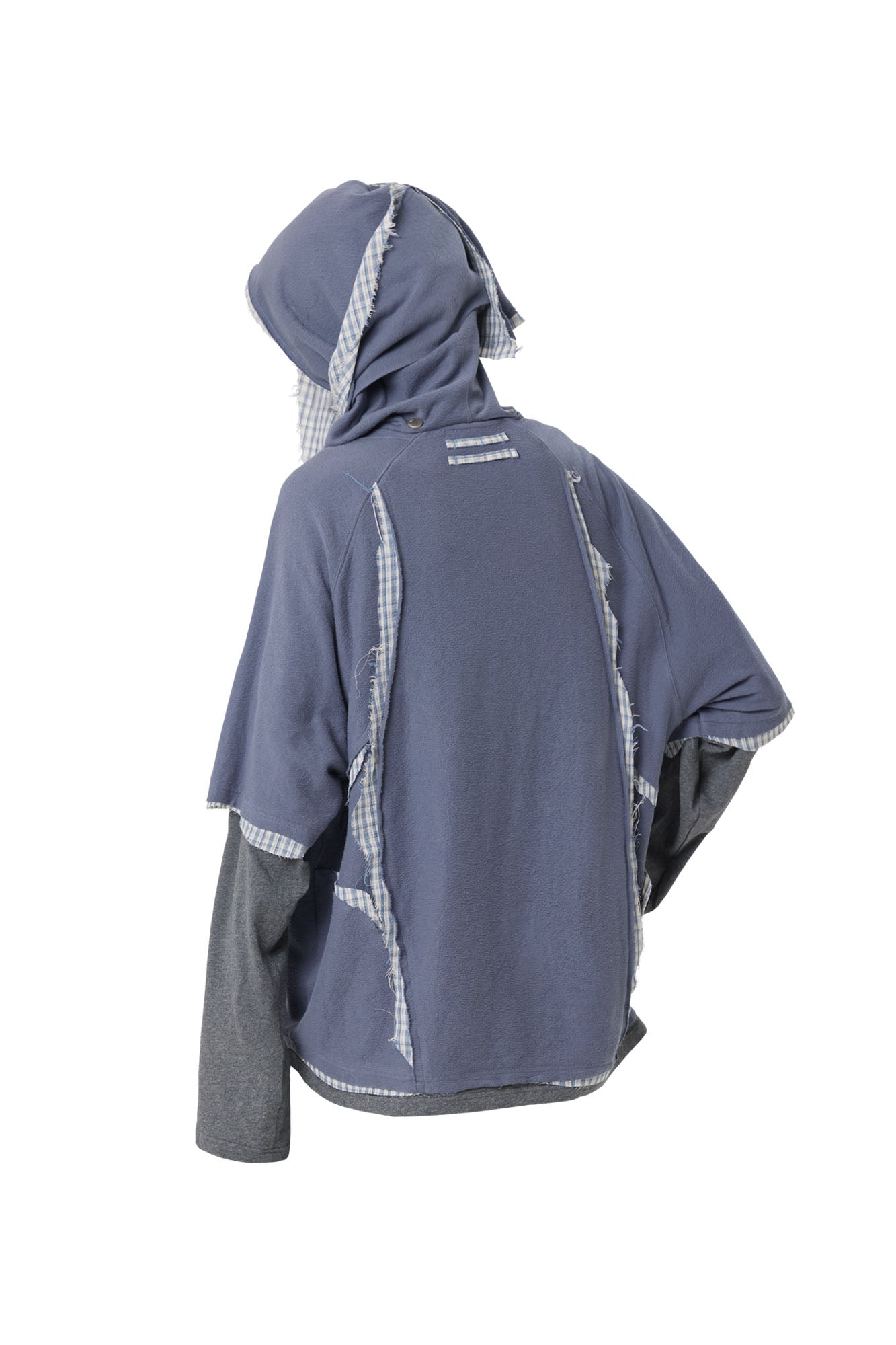 RELABEL Detachable Snood Hood Spliced Long-Sleeve Tee