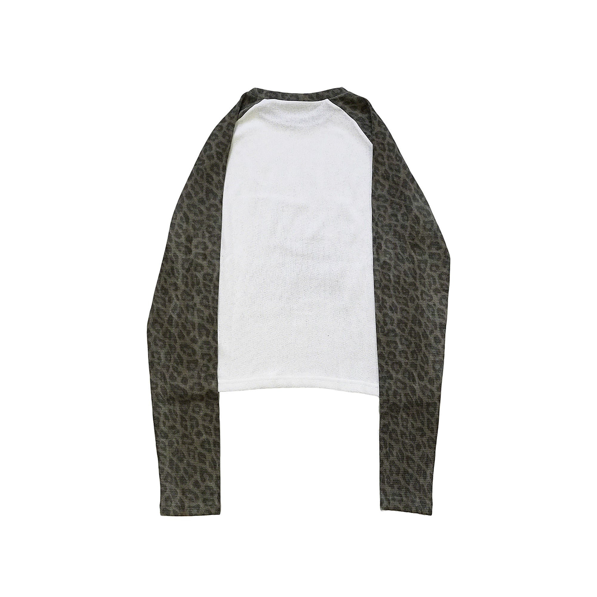SADSOUP Leopard Raglan Waffle Long-Sleeve Tee
