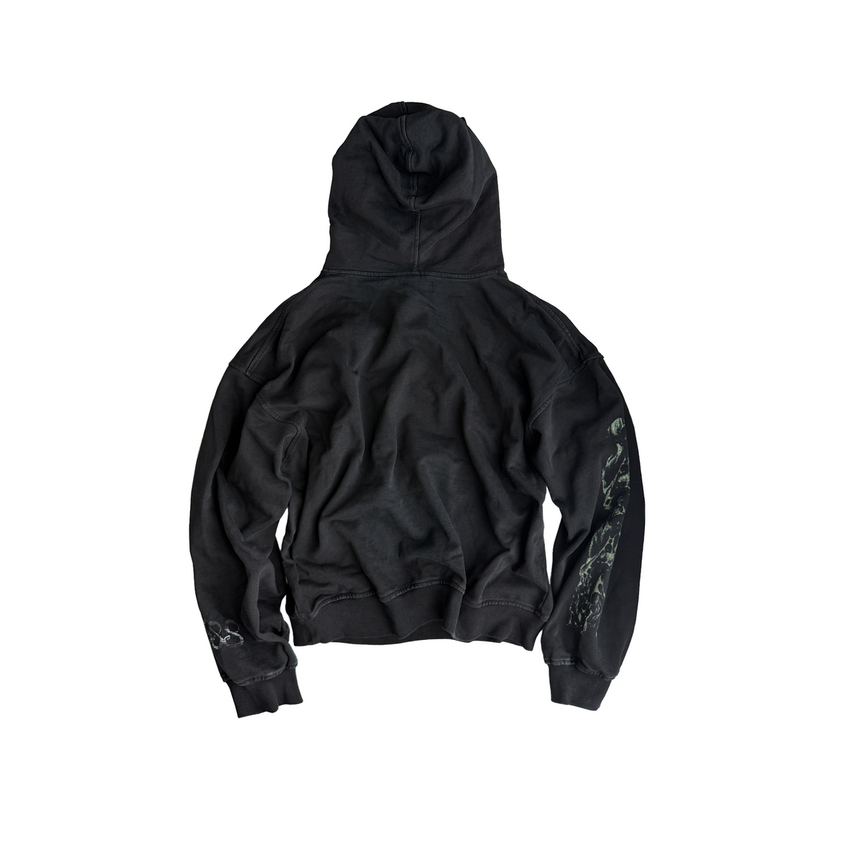 CINDER VEIN Green Demon Rune Washed Graphic Hoodie