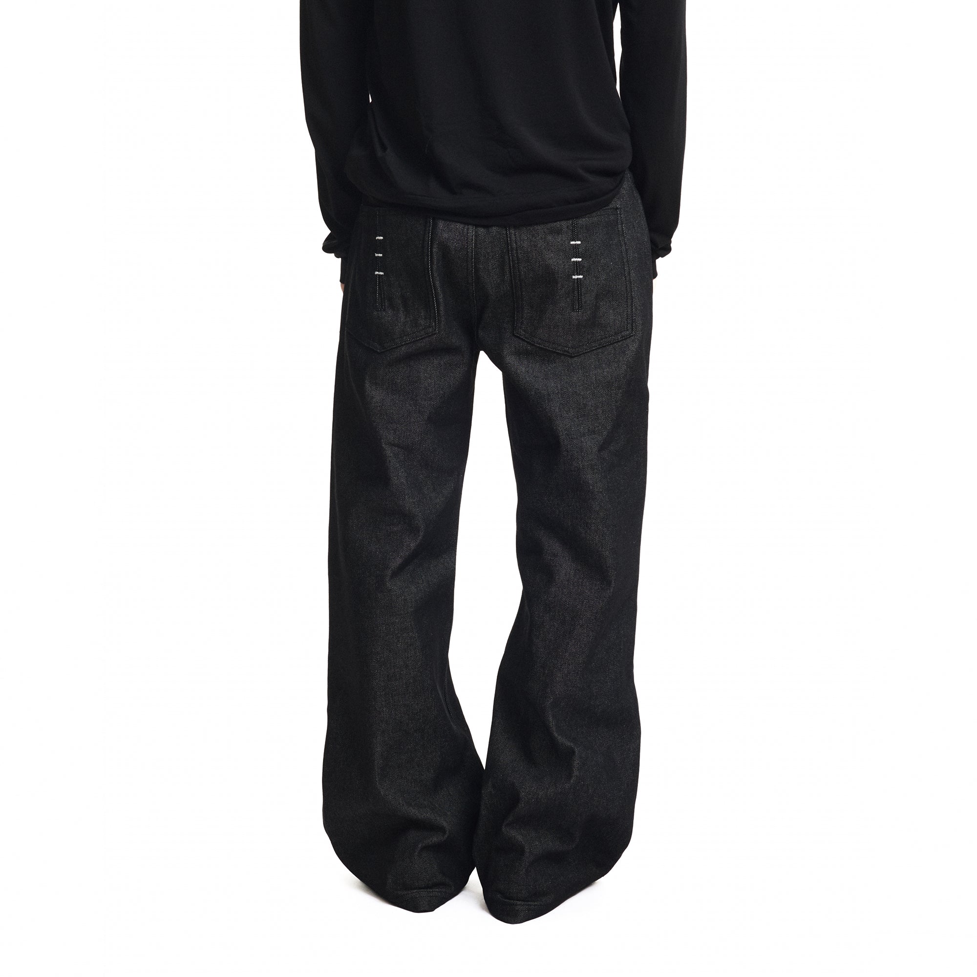 KREATE Deconstructed Stitch Detail Raw Denim Jeans
