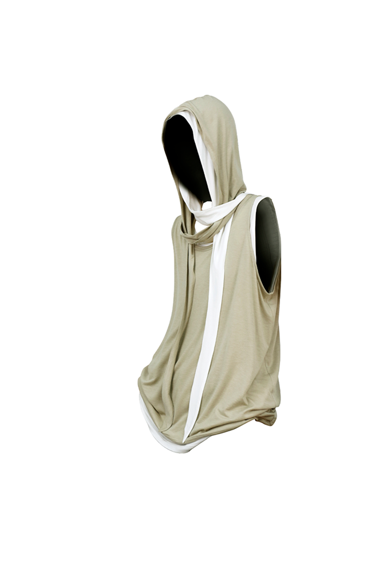 RELABEL Tencel Wool Hooded Ruched Tank Top, premium urban and streetwear designers apparel on PROJECTISR.com, RELABEL