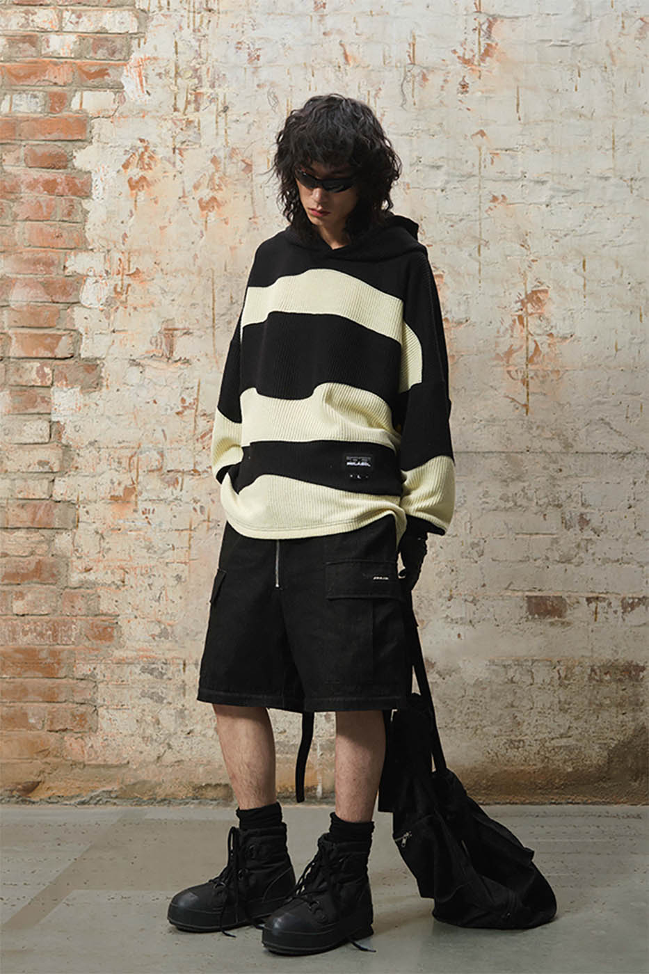 RELABEL Classic Oversized Striped Knitted Hoodie