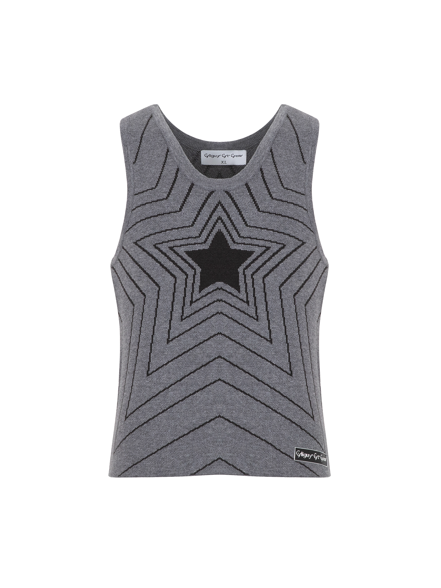 CYCYCY Retro Star Intarsia Knit Vest