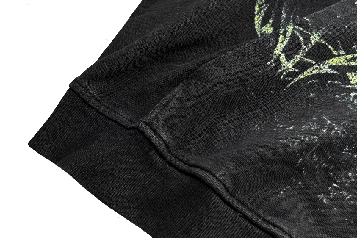 CINDER VEIN Green Demon Rune Washed Graphic Hoodie