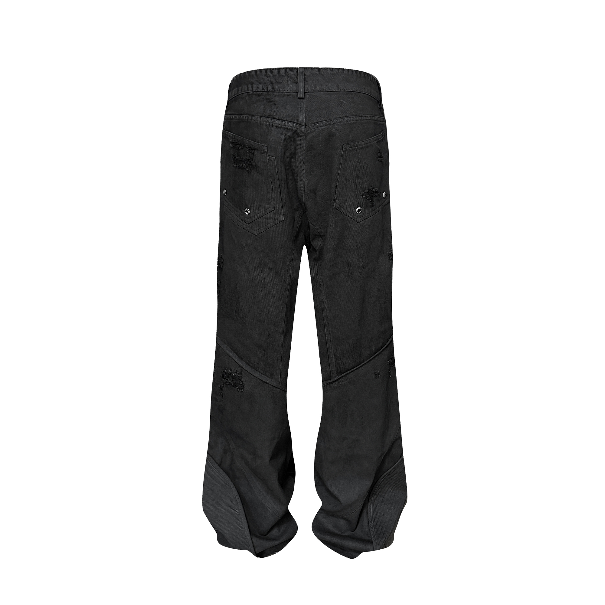 TH4SWE x GOJOYJINNI Washed Waxed Armor Moto Jeans