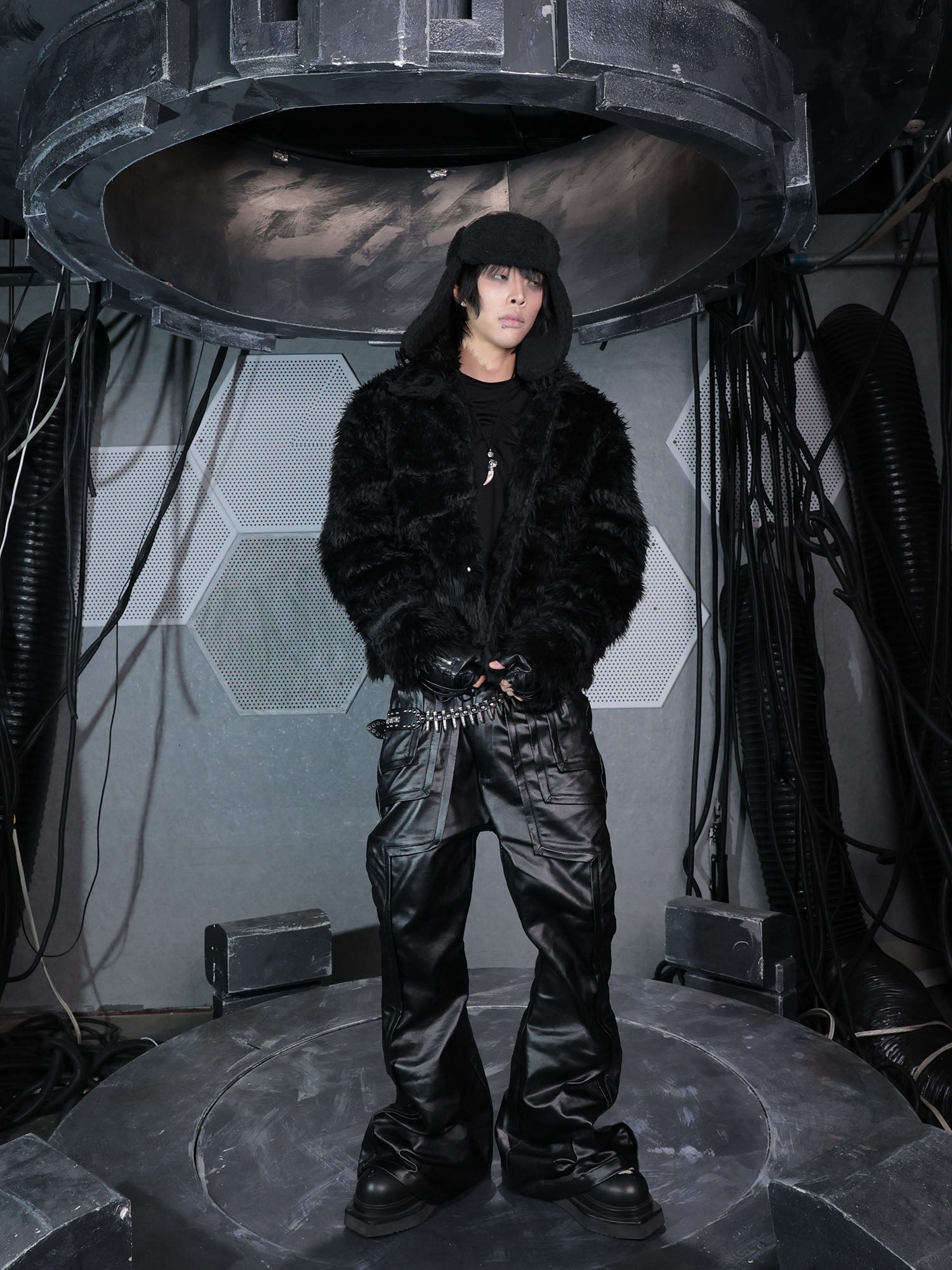 SSIN7 Feral Fuzzy Faux Fur Jacket