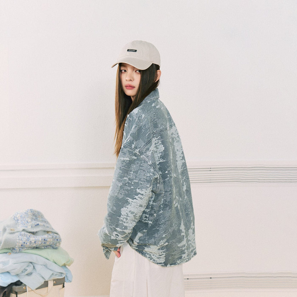 F426 Jacquard Washed Camo Denim Jacket, premium urban and streetwear designers apparel on PROJECTISR.com, F426