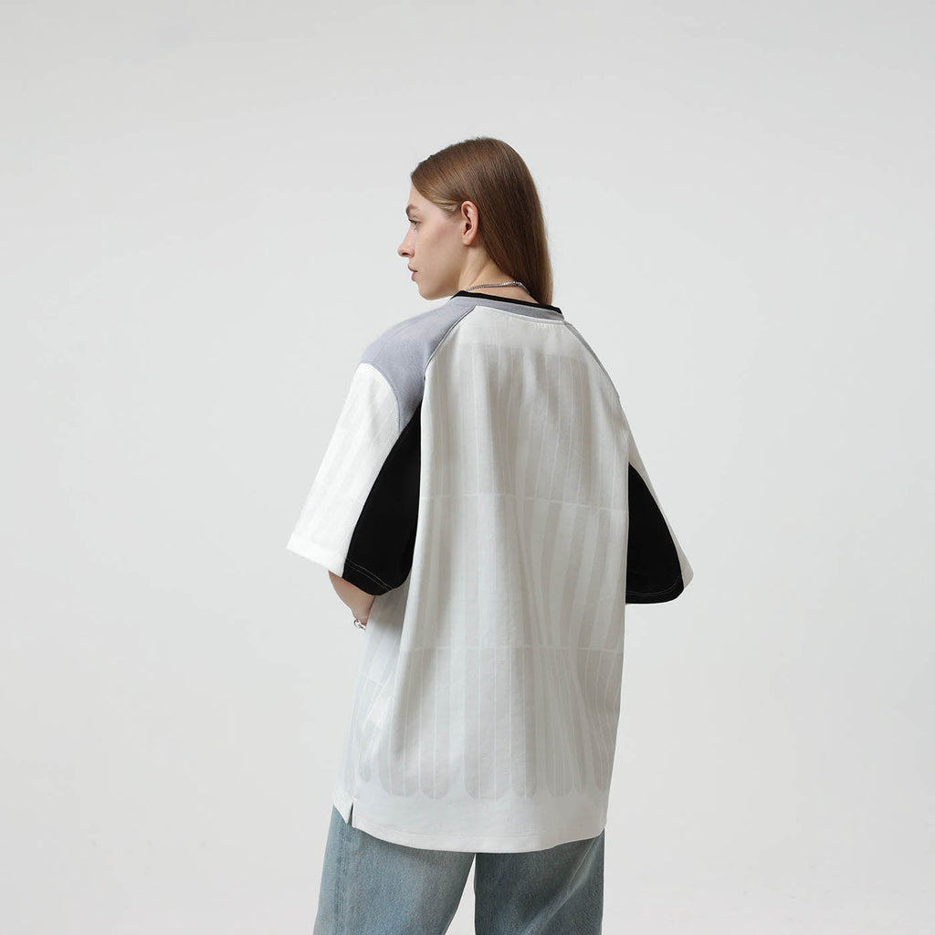 BONELESS Deconstructed Watermark V-Neck T-Shirt, premium urban and streetwear designers apparel on PROJECTISR.com, BONELESS