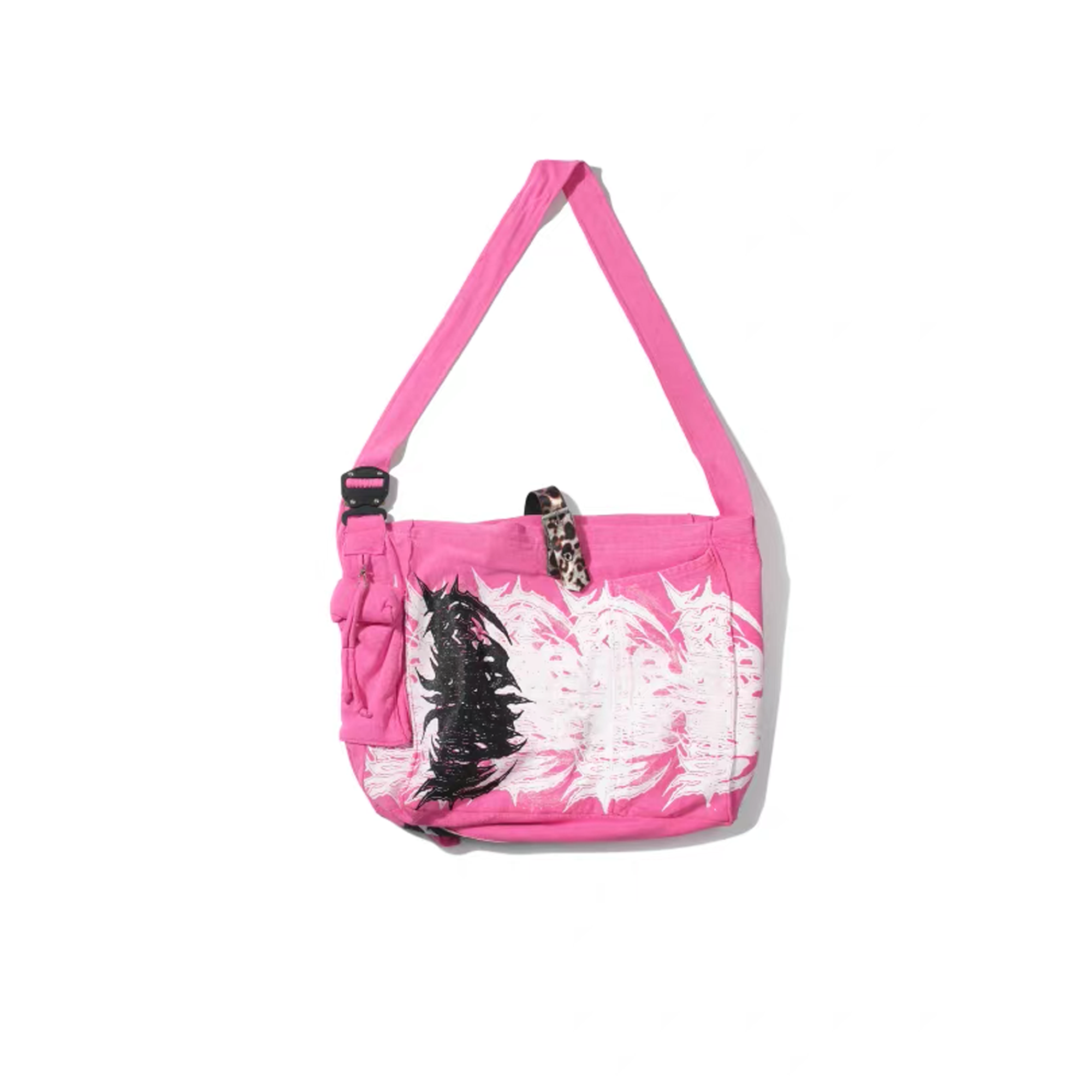 NOTHINGNESS WORLD Adjustable Skull Graphic Oversized Shoulder Bag, premium urban and streetwear designers apparel on PROJECTISR.com, NOTHINGNESS WORLD