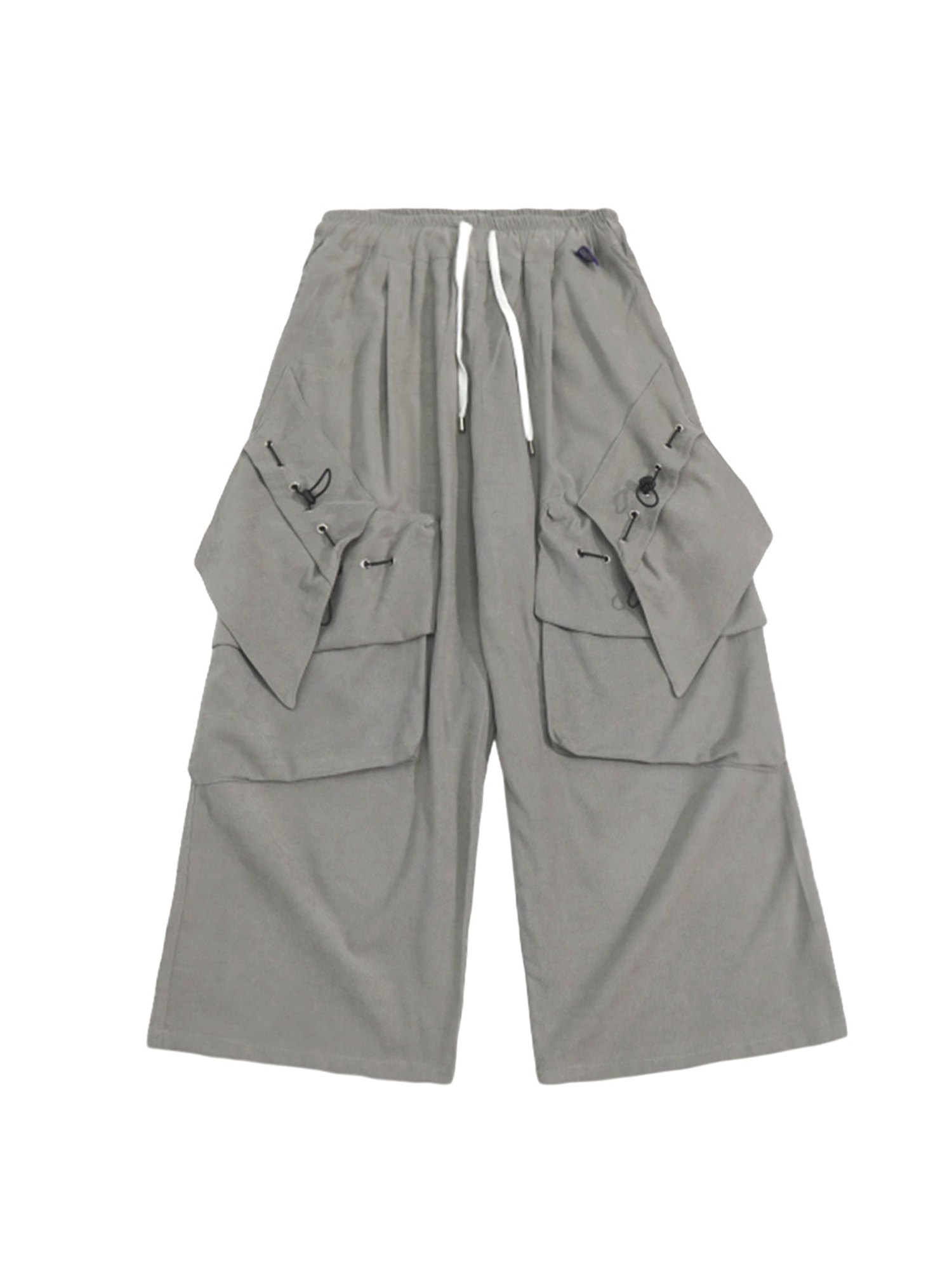 UUCSCC Multi-Pocket Curved Wide-Leg Pants