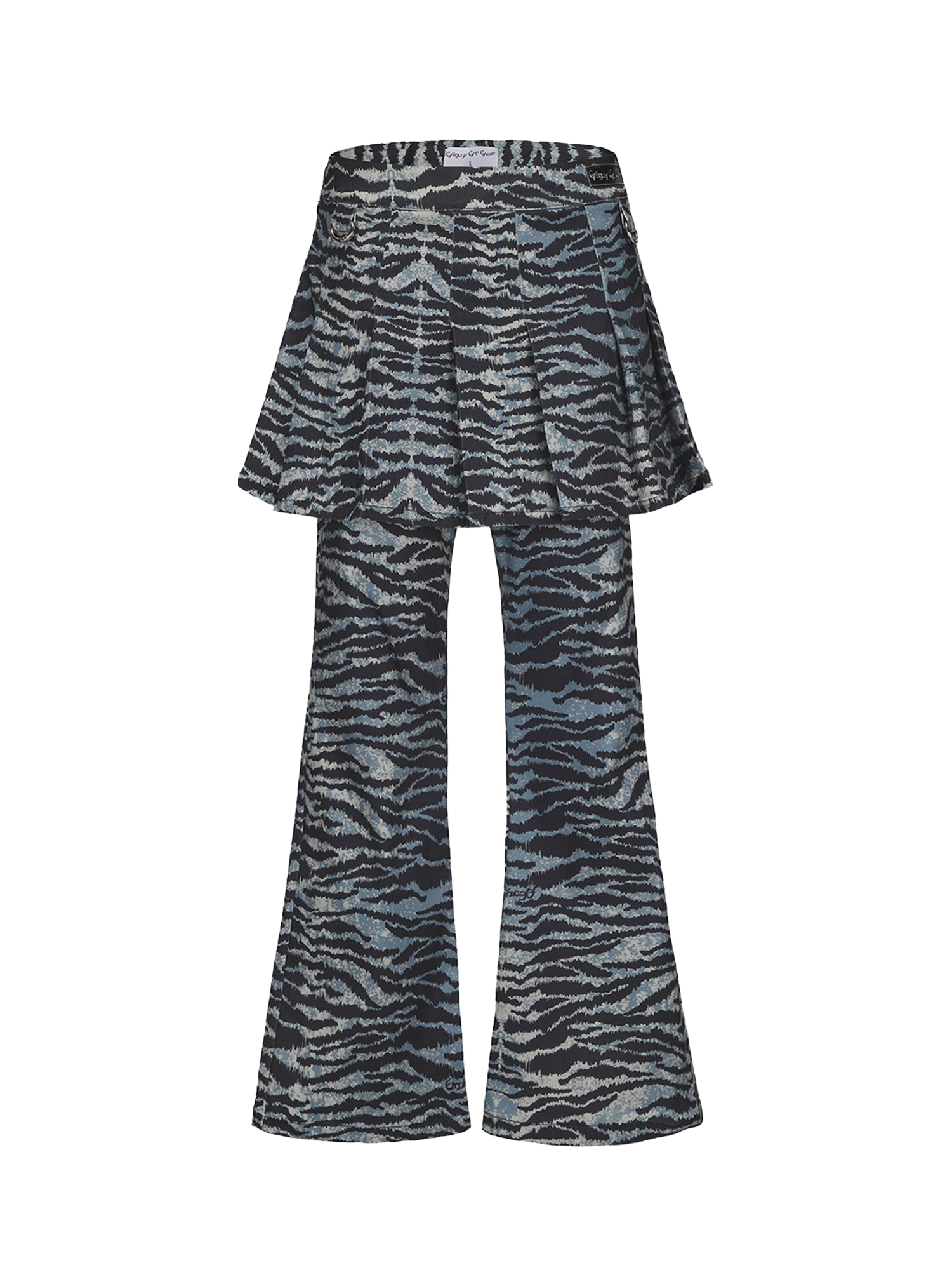 CYCYCY Punk Tiger-Stripe Detachable Pleated Flared Pants