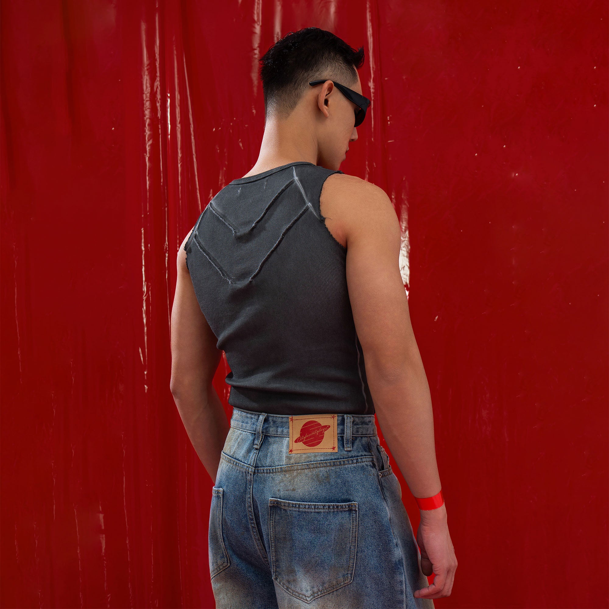 CLP Ribbed Frayed Hem Slim Vest, premium urban and streetwear designers apparel on PROJECTISR.com, CLP