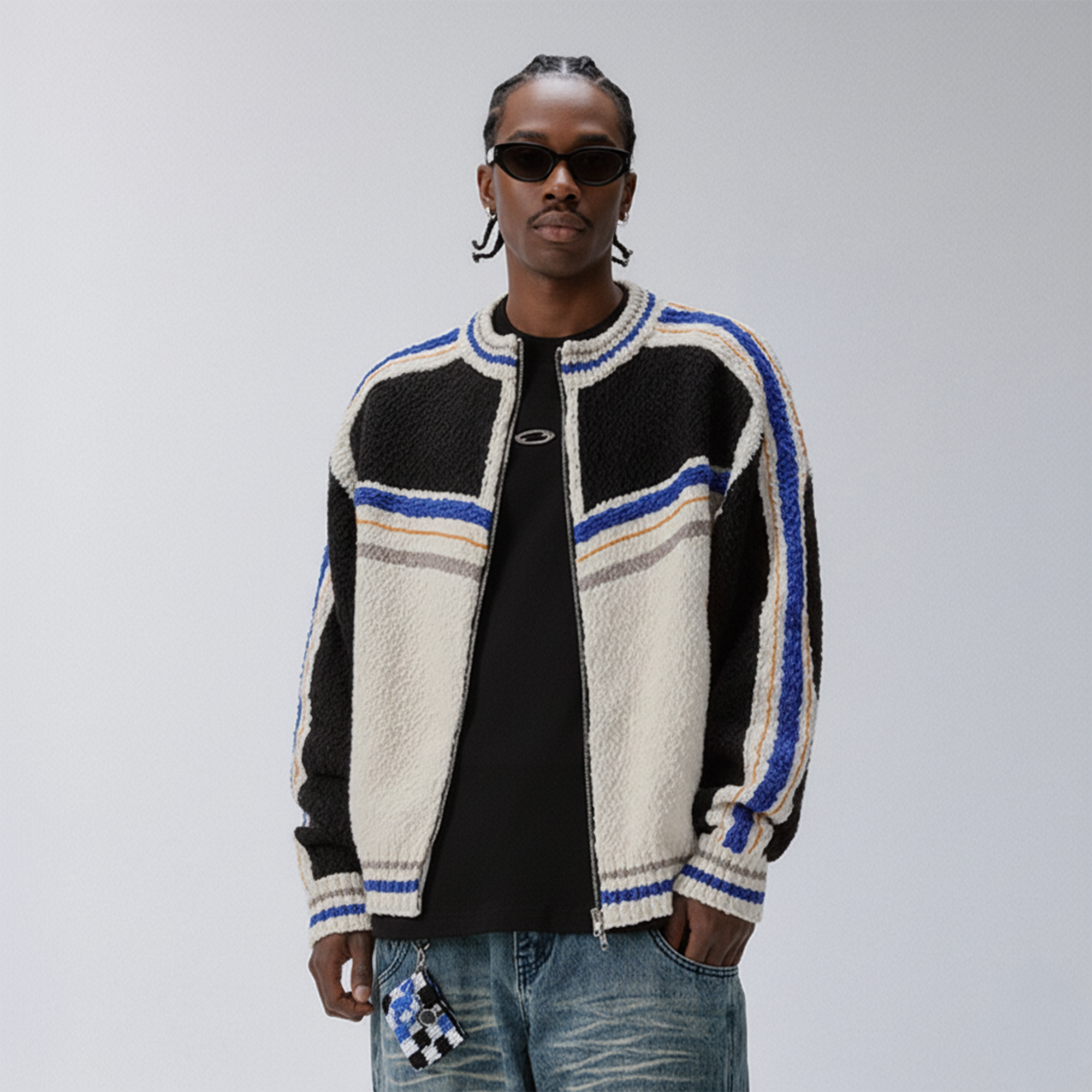 F2CE Contrast Panel Boxy Cardigan