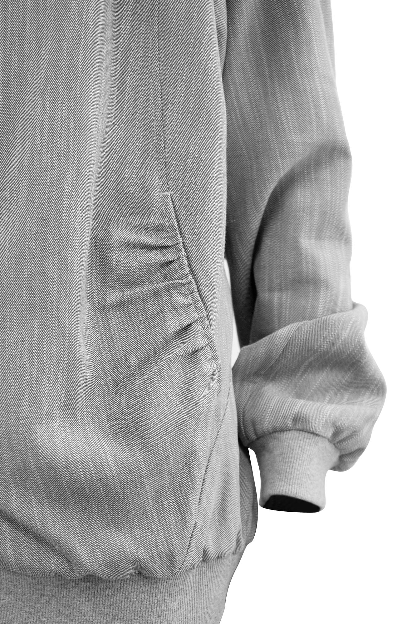 RELABEL Detachable Hood Crinkled Oversized Jacket Gray