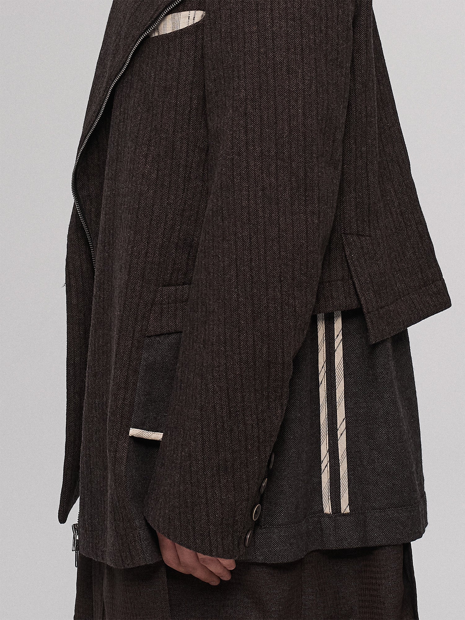 ILNya Nieternite Nifutur Wool-Blend Layered Sash Panel Blazer