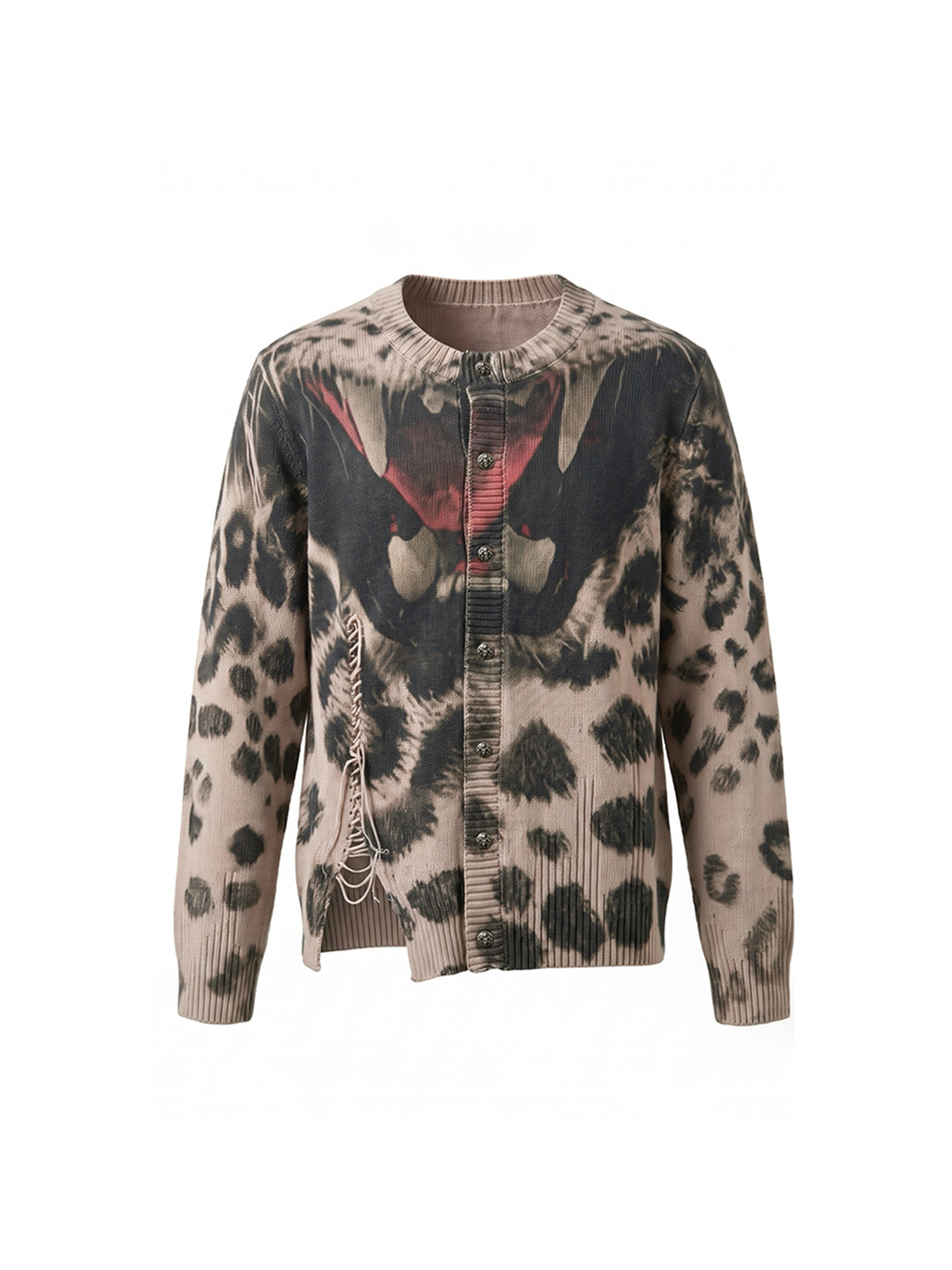 DND4DES Leopard Full-Print Oversized Cardigan