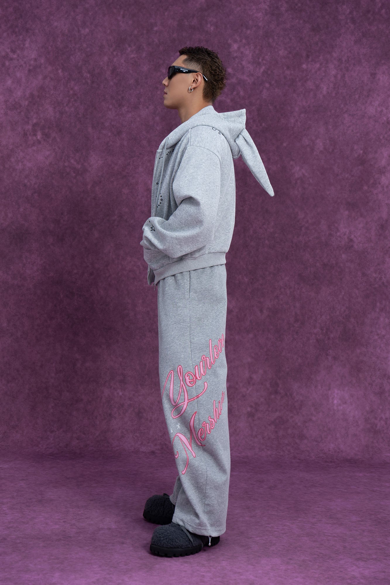 CLP Rabbit Ear Doodle Zip-Up Hoodie