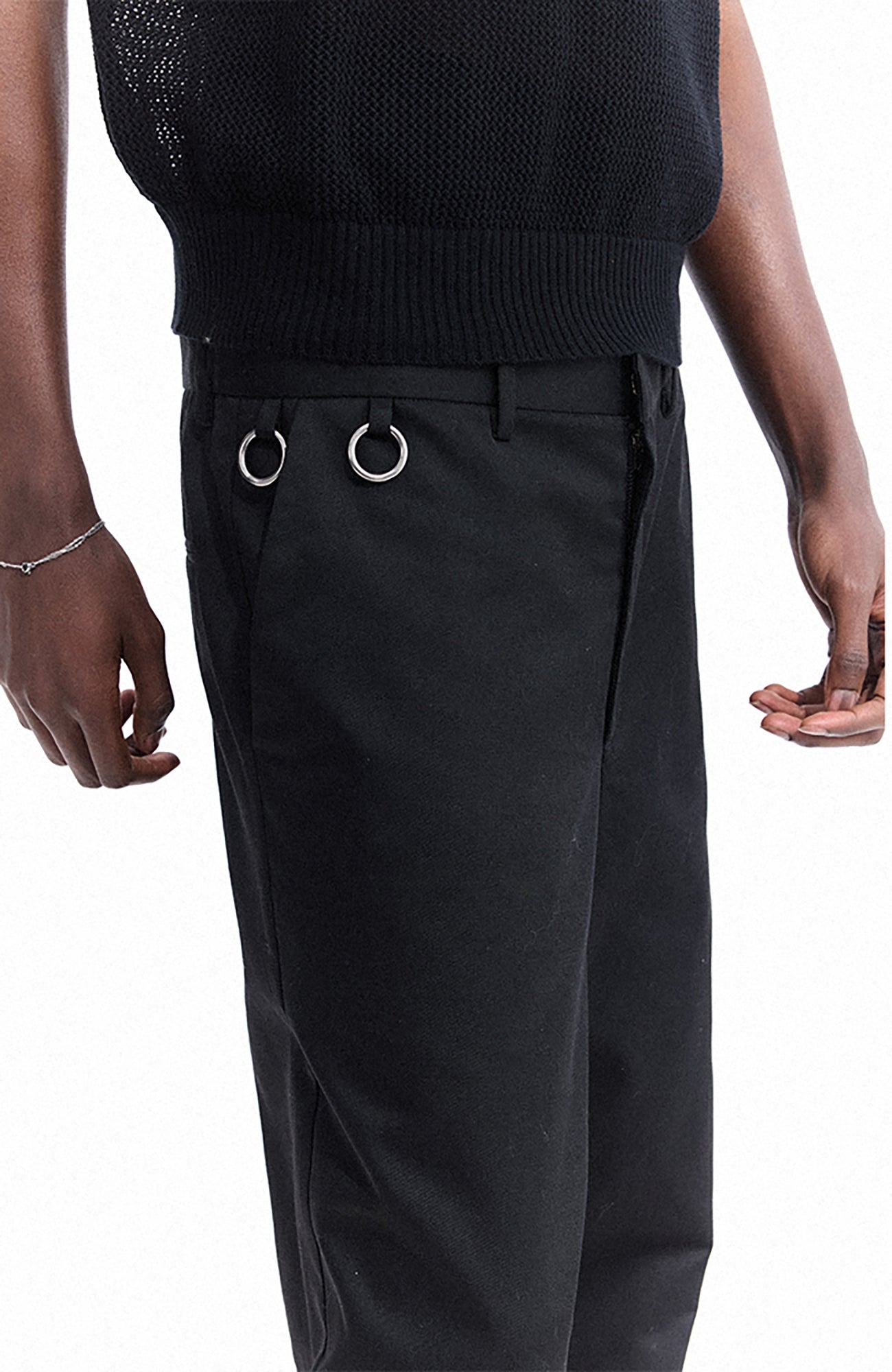 DREAM BAND Ring Detail Wide-Leg Trousers