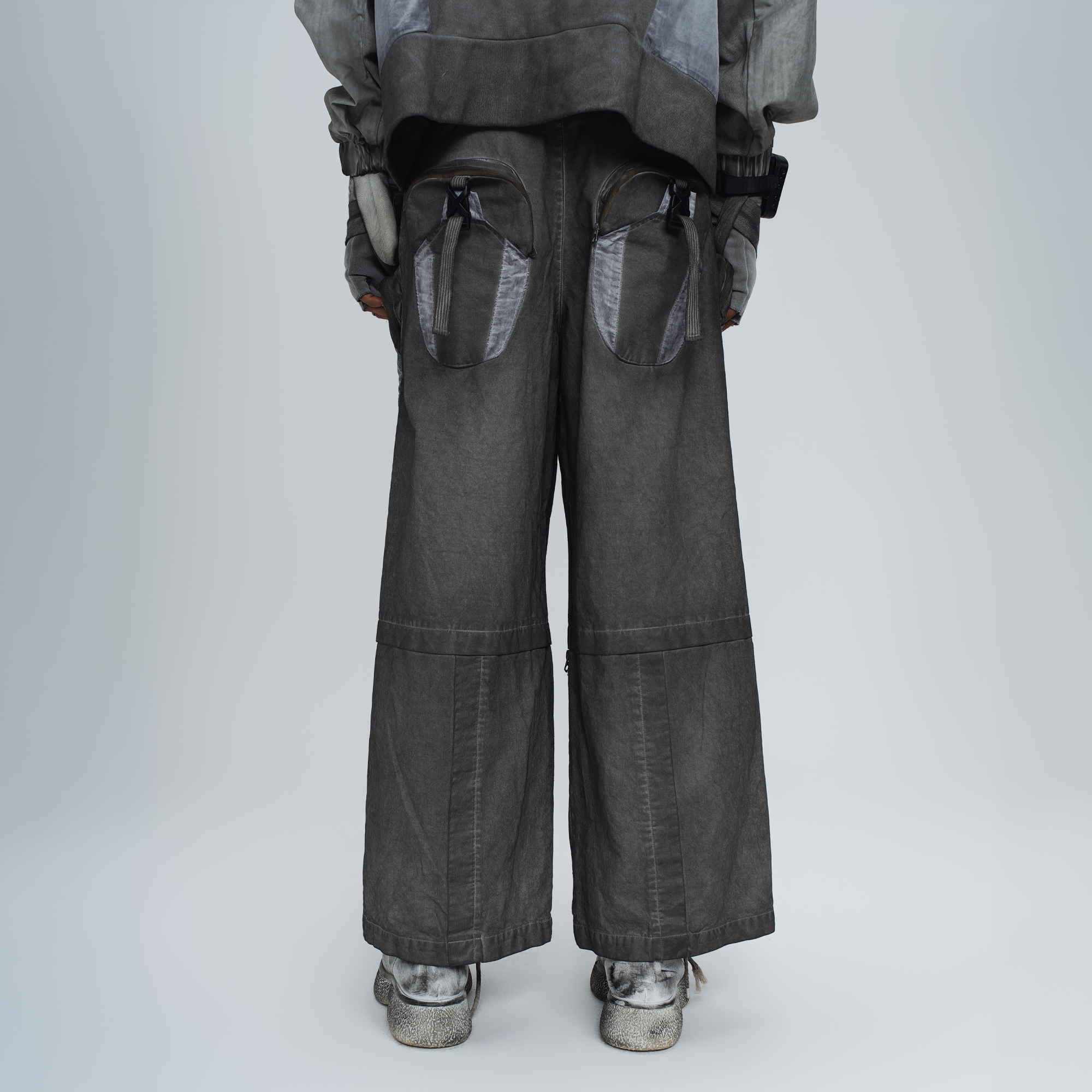 STEAM Multi-Pocket Spliced Parachute Cargo Pants