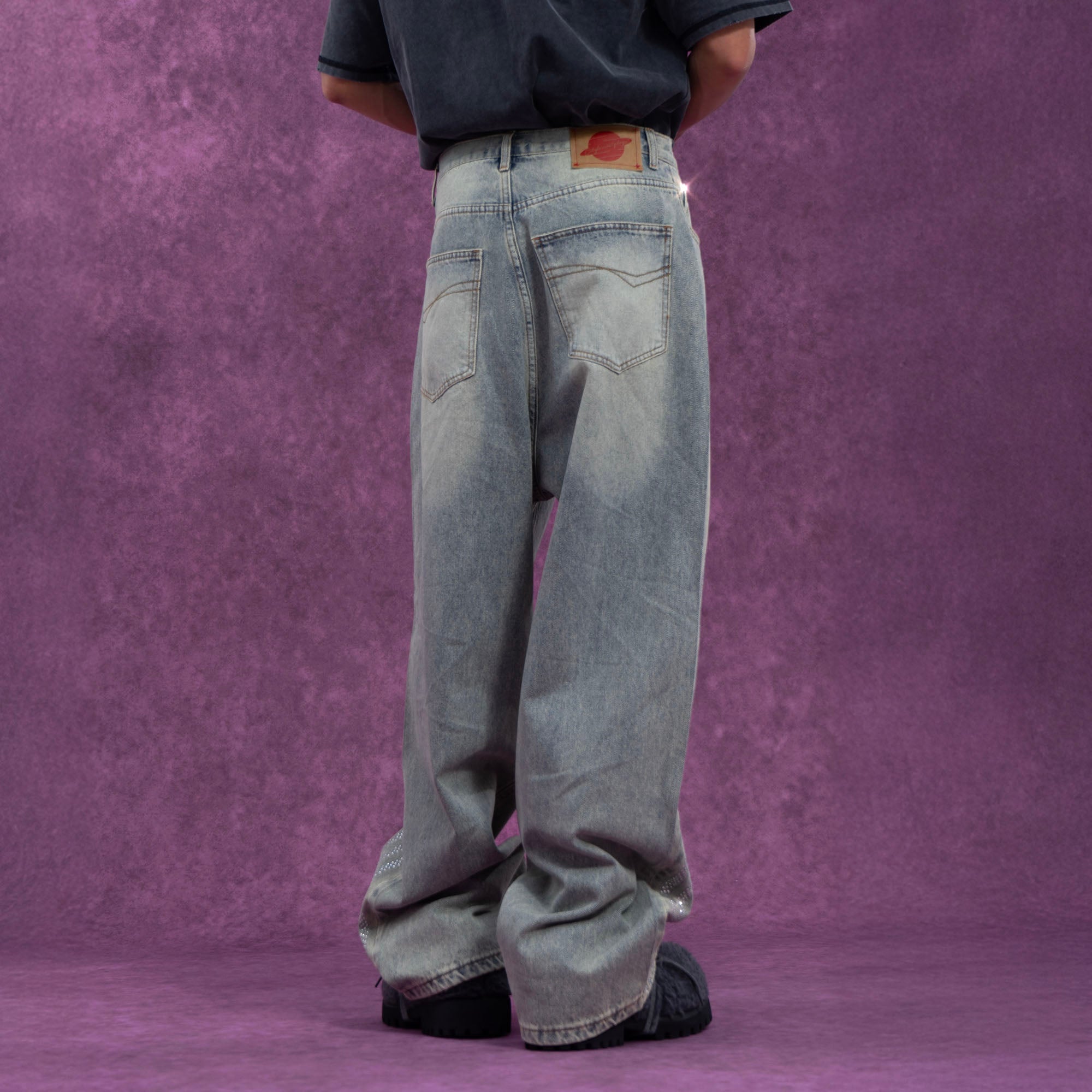 CLP Diamond Arc Washed Wide-Leg Jeans, premium urban and streetwear designers apparel on PROJECTISR.com, CLP