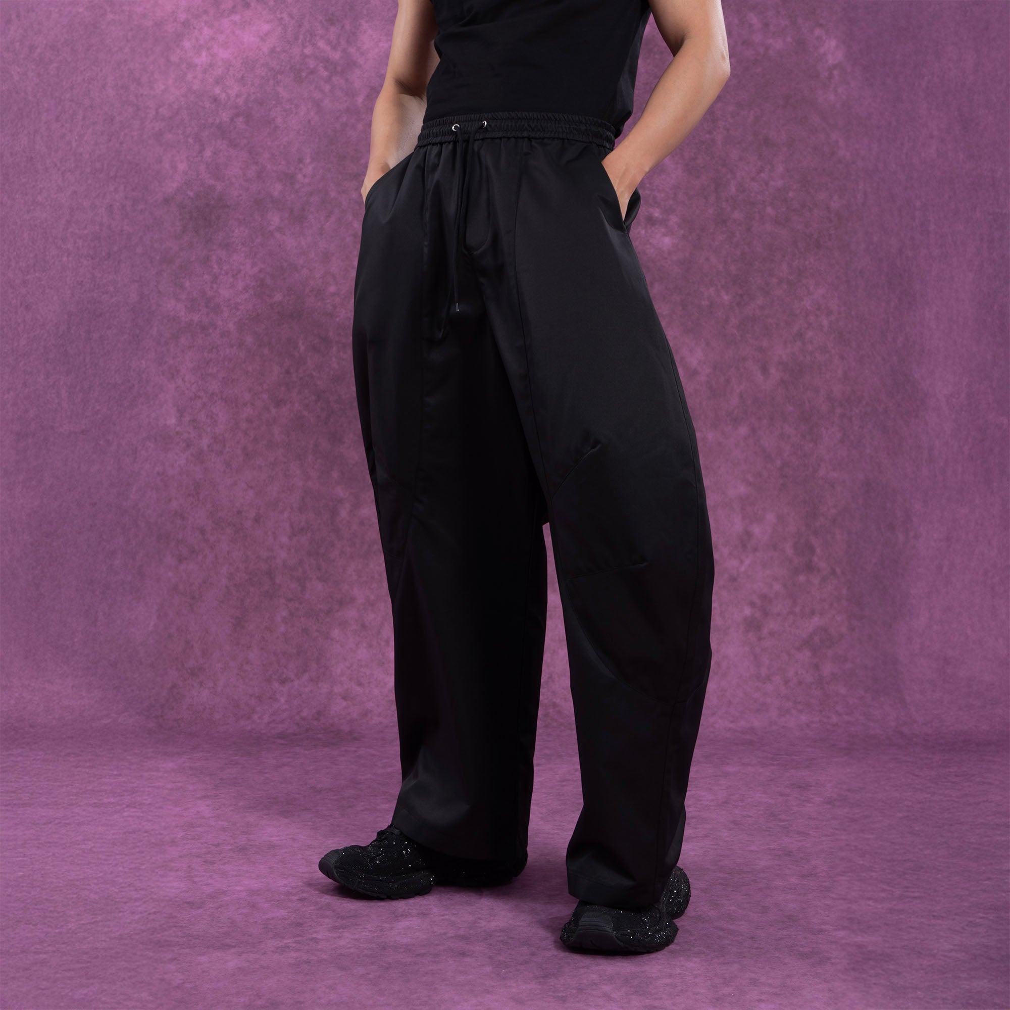 CLP Curved Panel Oversized Parachute Pants, premium urban and streetwear designers apparel on PROJECTISR.com, CLP