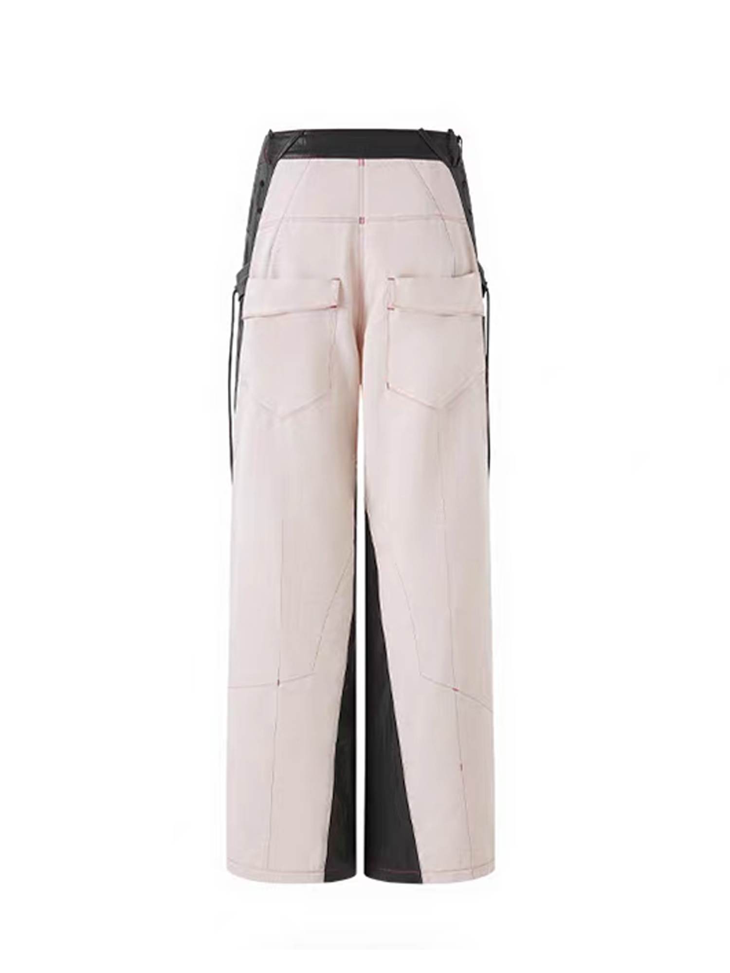 TIWILLTANG Contrast Stitch Paneled Wide-Leg Pants