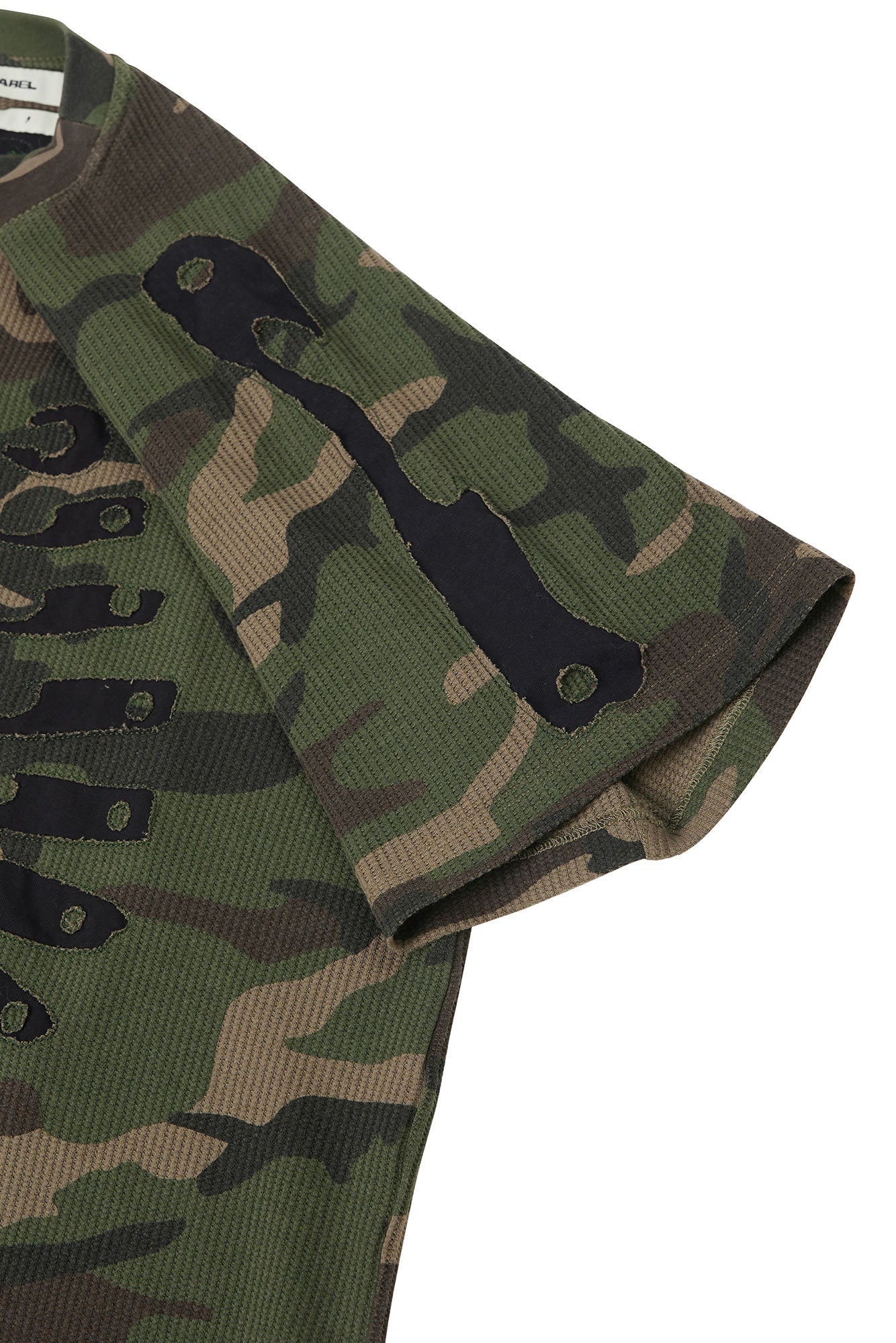 RELABEL Camo Detachable Hood Skeleton Graphic Tee
