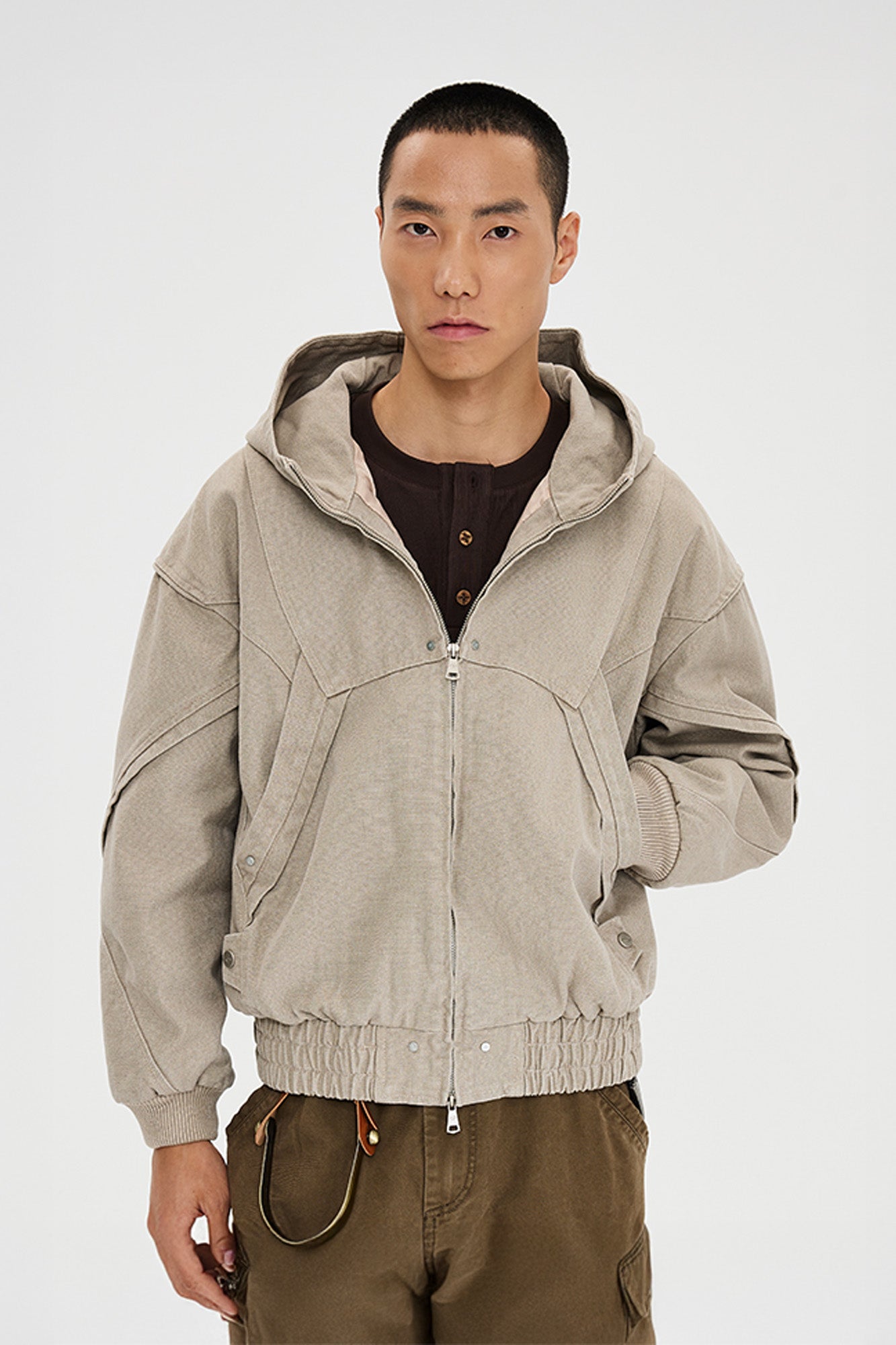 CATSSTAC Structured Panel Studded Hooded Jacket, premium urban and streetwear designers apparel on PROJECTISR.com, CATSSTAC