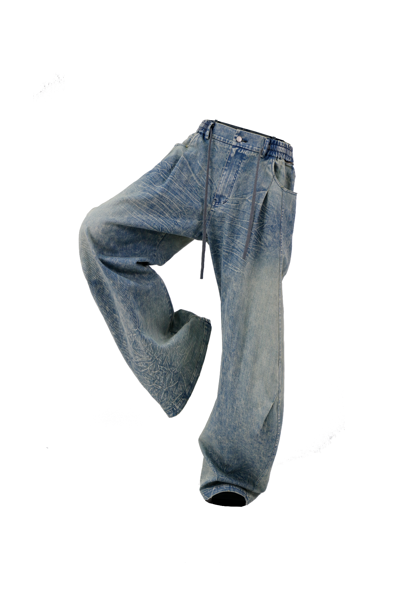 RELABEL Washed Curved-Blade Jeans