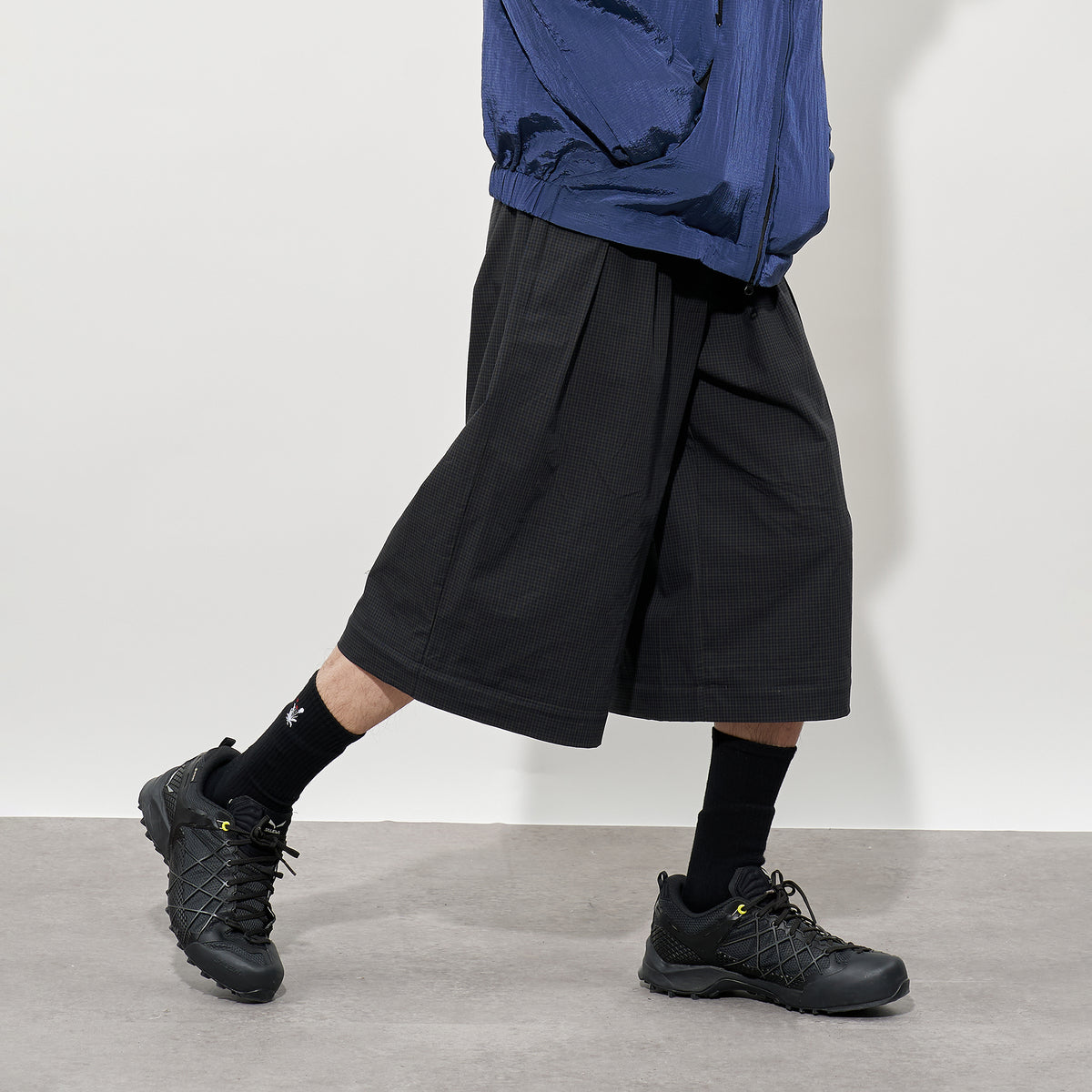 FMACM Detachable Plaid Straight-Leg Pants