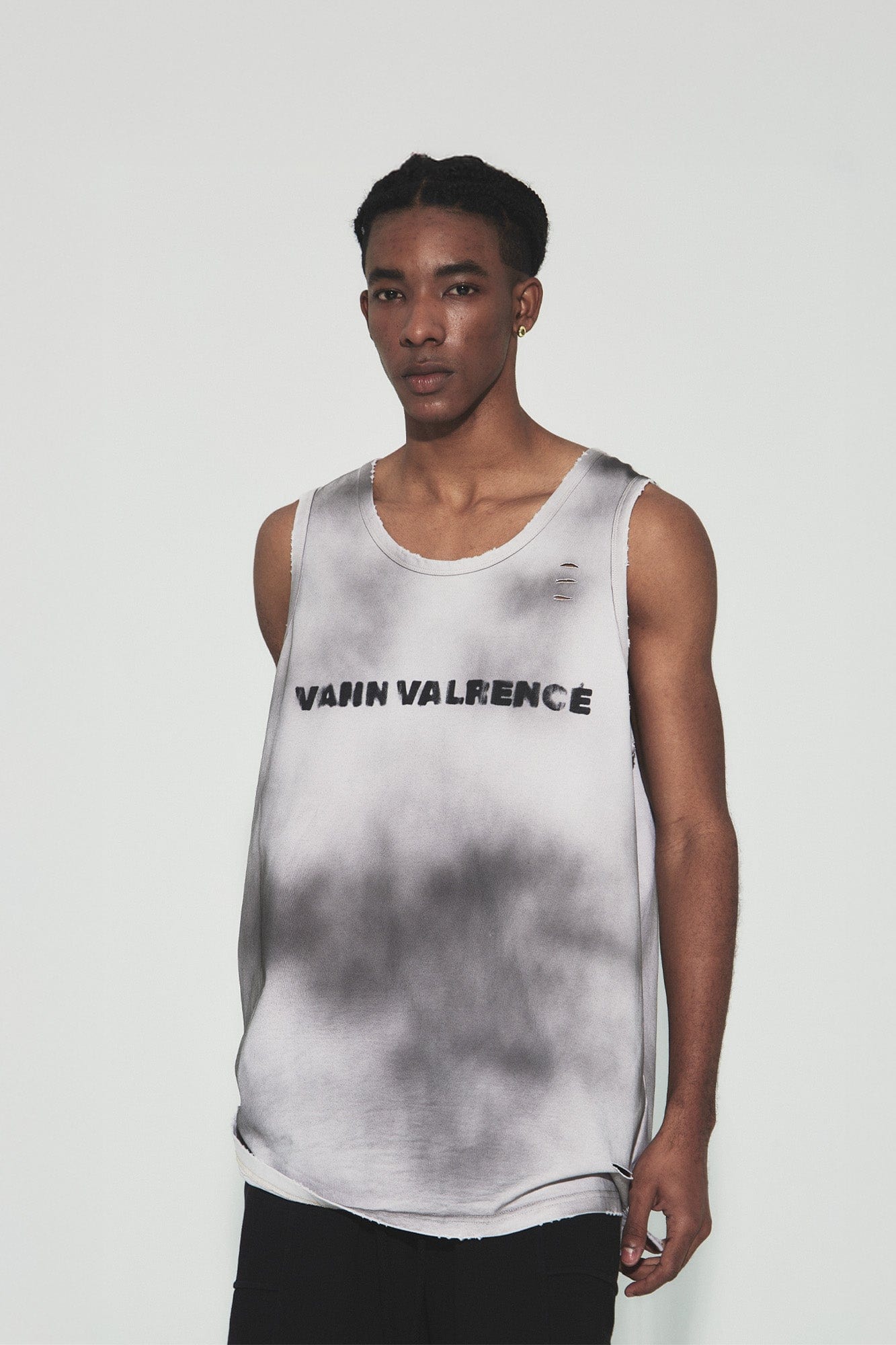 VANN VALRENCE Tie-Dye Distressed LOGO Sleeveless T-Shirt, premium urban and streetwear designers apparel on PROJECTISR.com, VANN VALRENCE