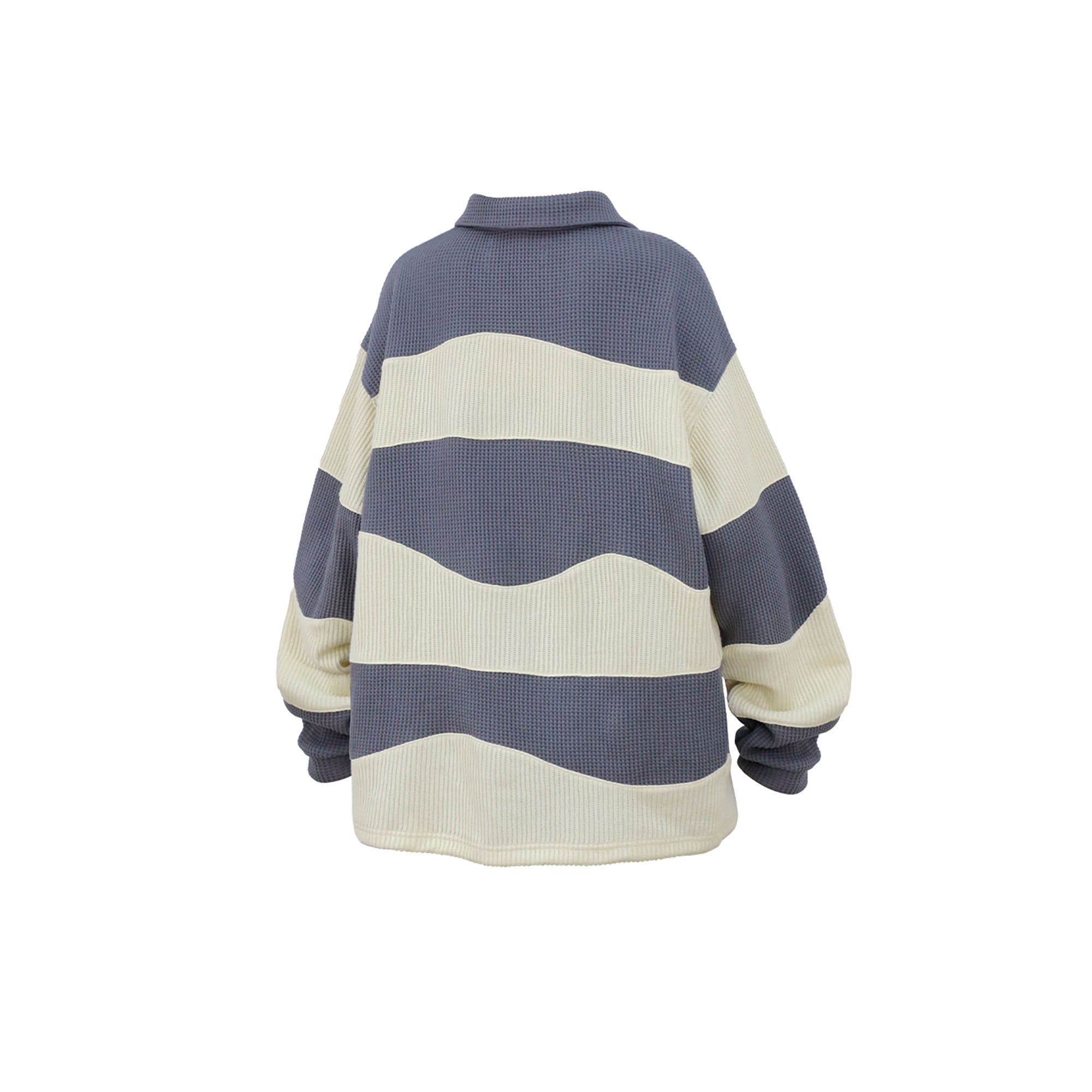 RELABEL Waffle-Knit Stripe Lace-Up Sweatshirt, premium urban and streetwear designers apparel on PROJECTISR.com, RELABEL