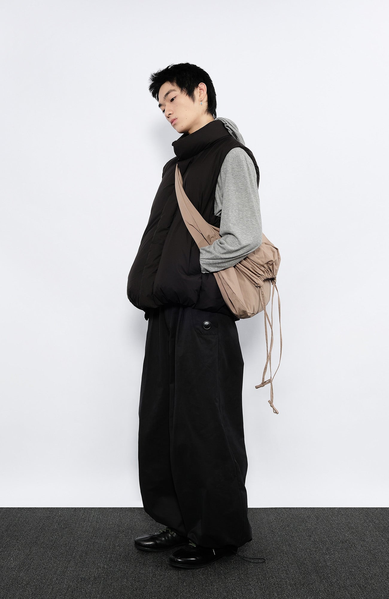 7440 37 1 Side-Button Drawcord Balloon Pants