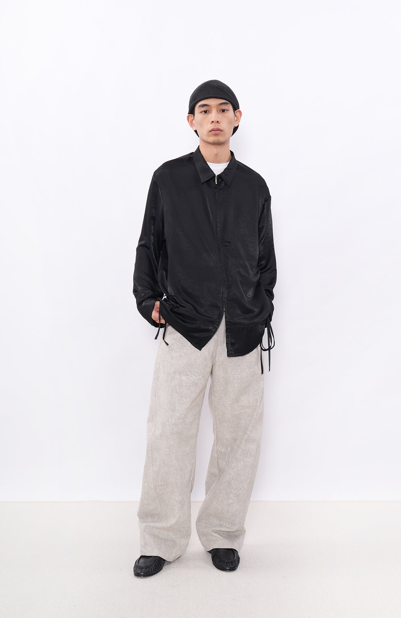 7440 37 1 Cement-Texture Curved-Leg Pants, premium urban and streetwear designers apparel on PROJECTISR.com, 7440 37 1