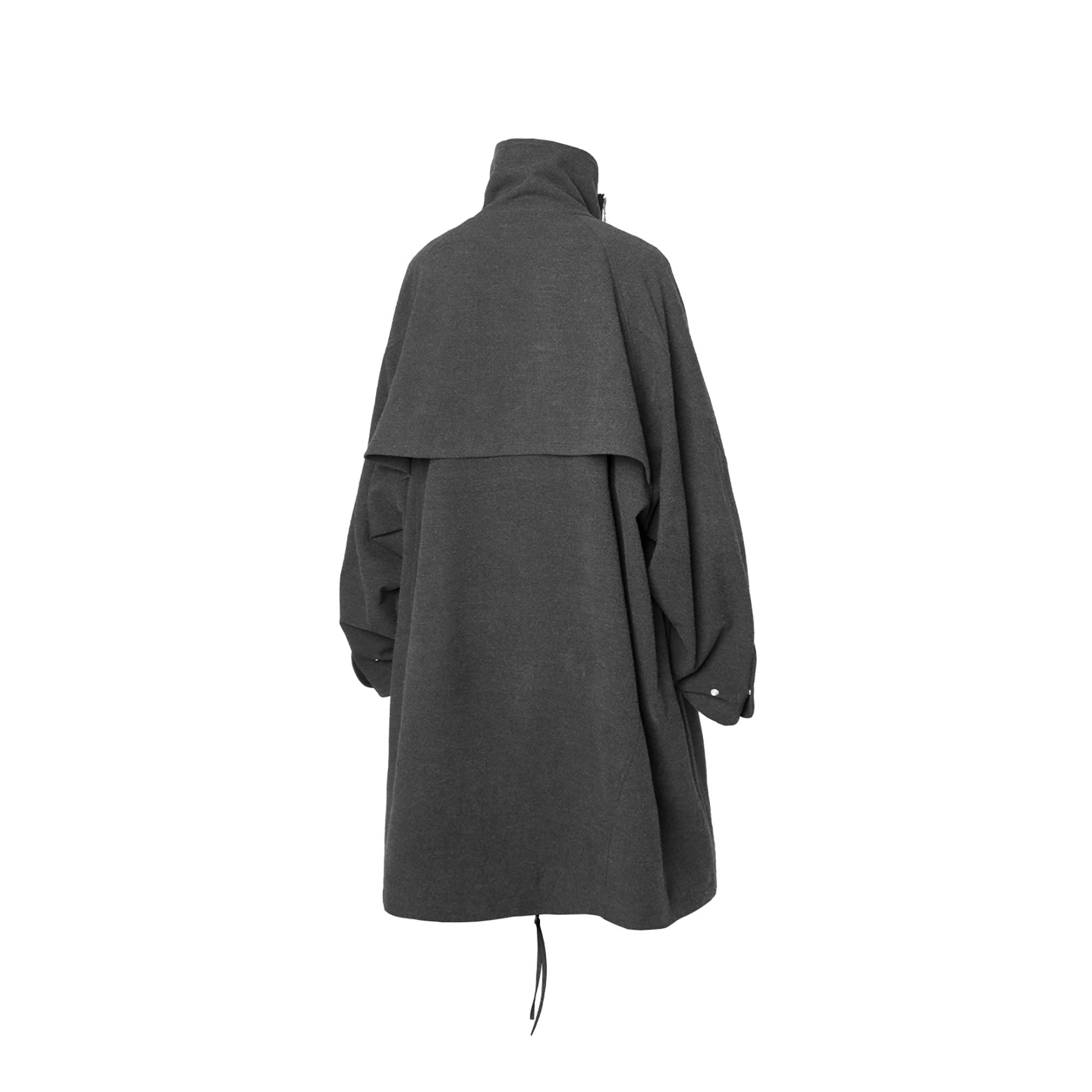 RELABEL Layered Placket Wool Blend Coat
