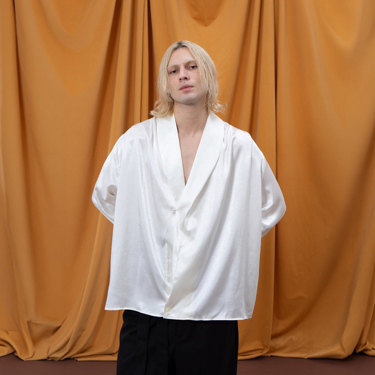 CLP Retro Satin Lapel Oversized Shirt
