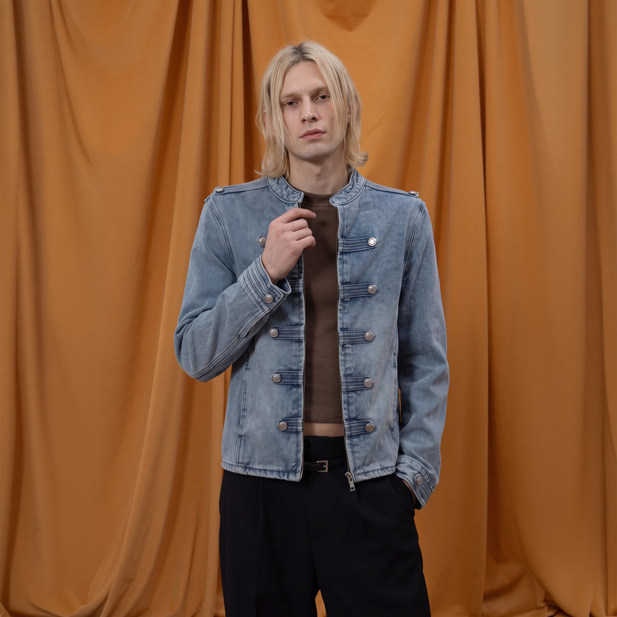 CLP Retro Washed Napoleon-Clasp Denim Jacket