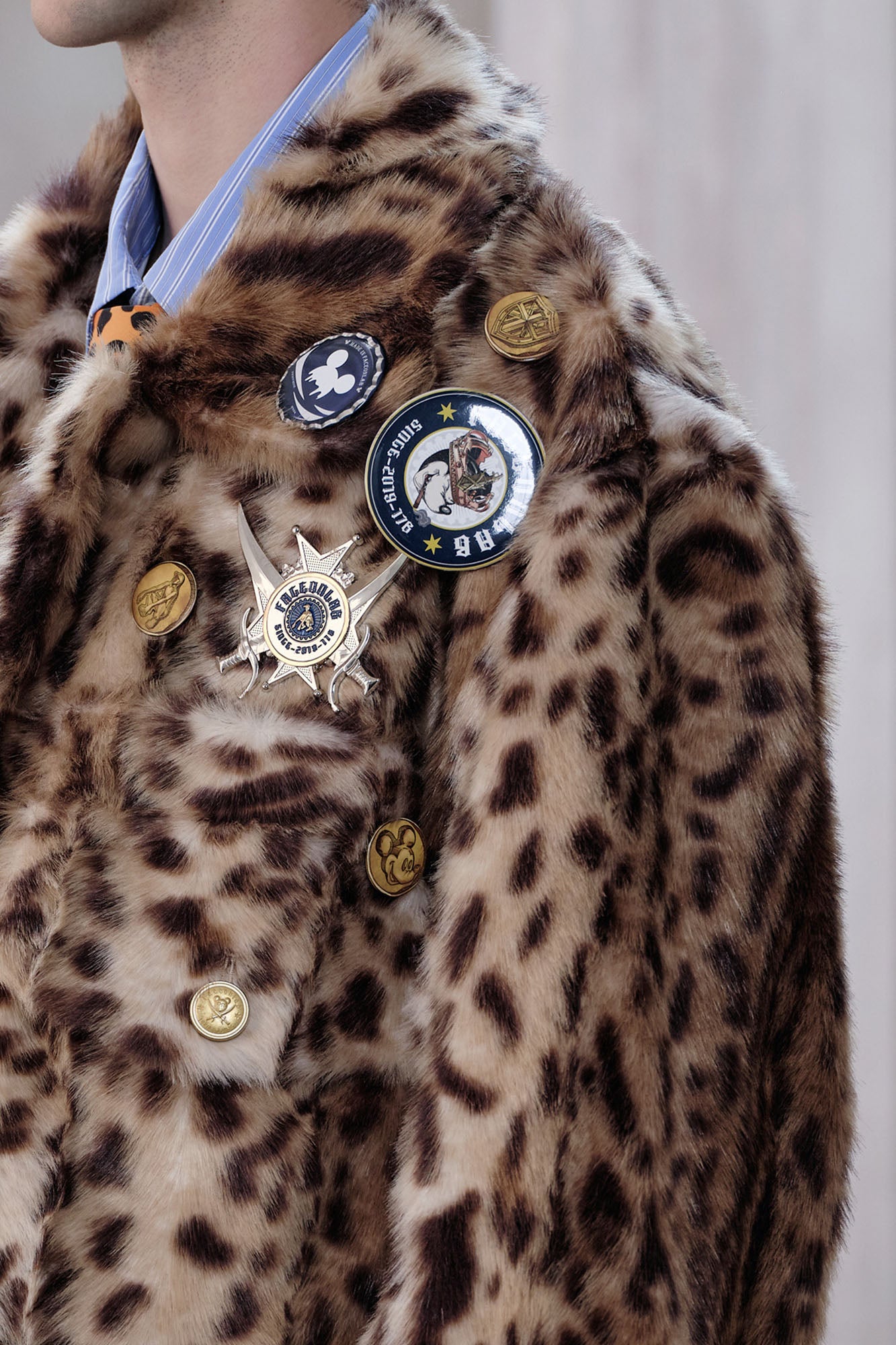 FACEONLAB Leopard Faux Fur Jacket