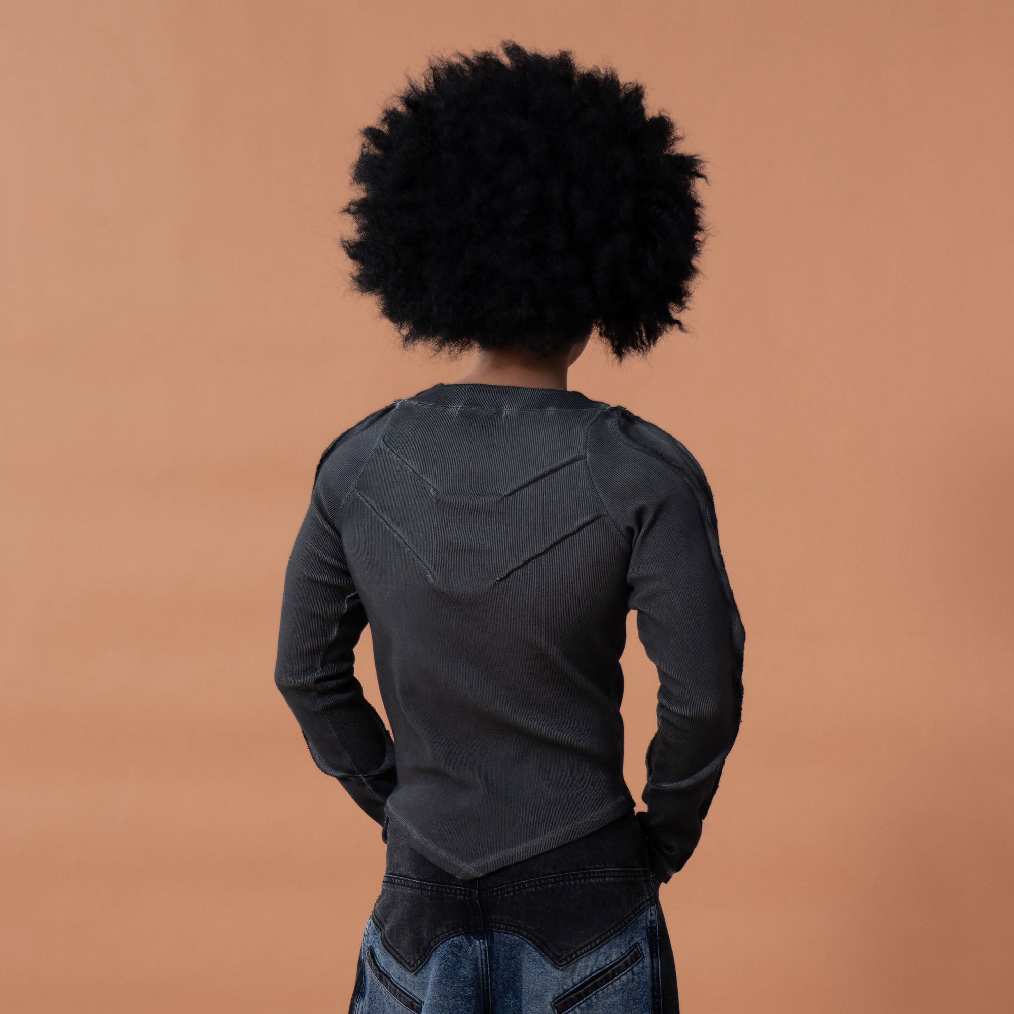CLP Distressed Raw-Seam Paneled Long-Sleeve Tee, premium urban and streetwear designers apparel on PROJECTISR.com, CLP