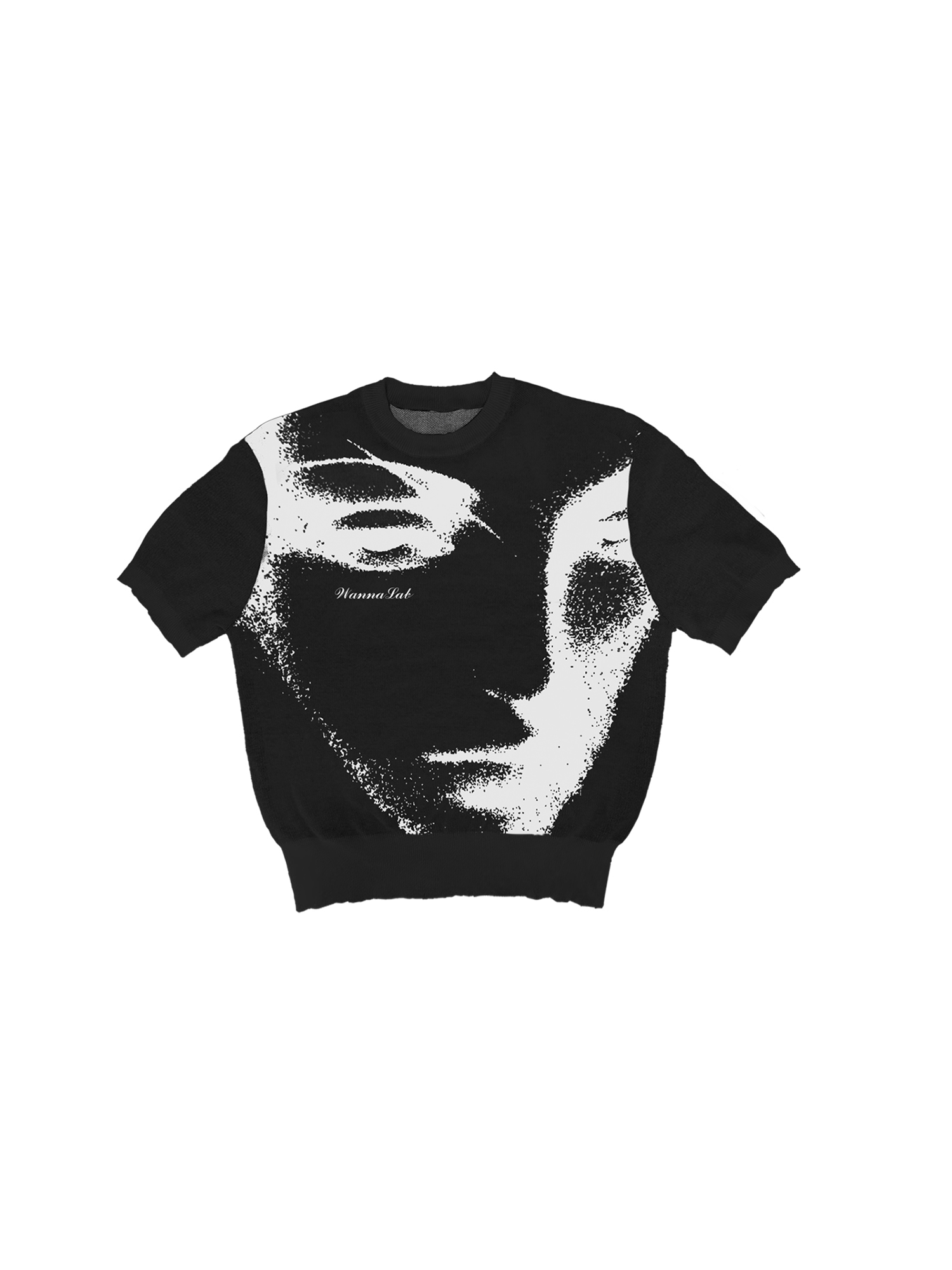 WANNA LAB Portrait Jacquard Knit T-Shirt