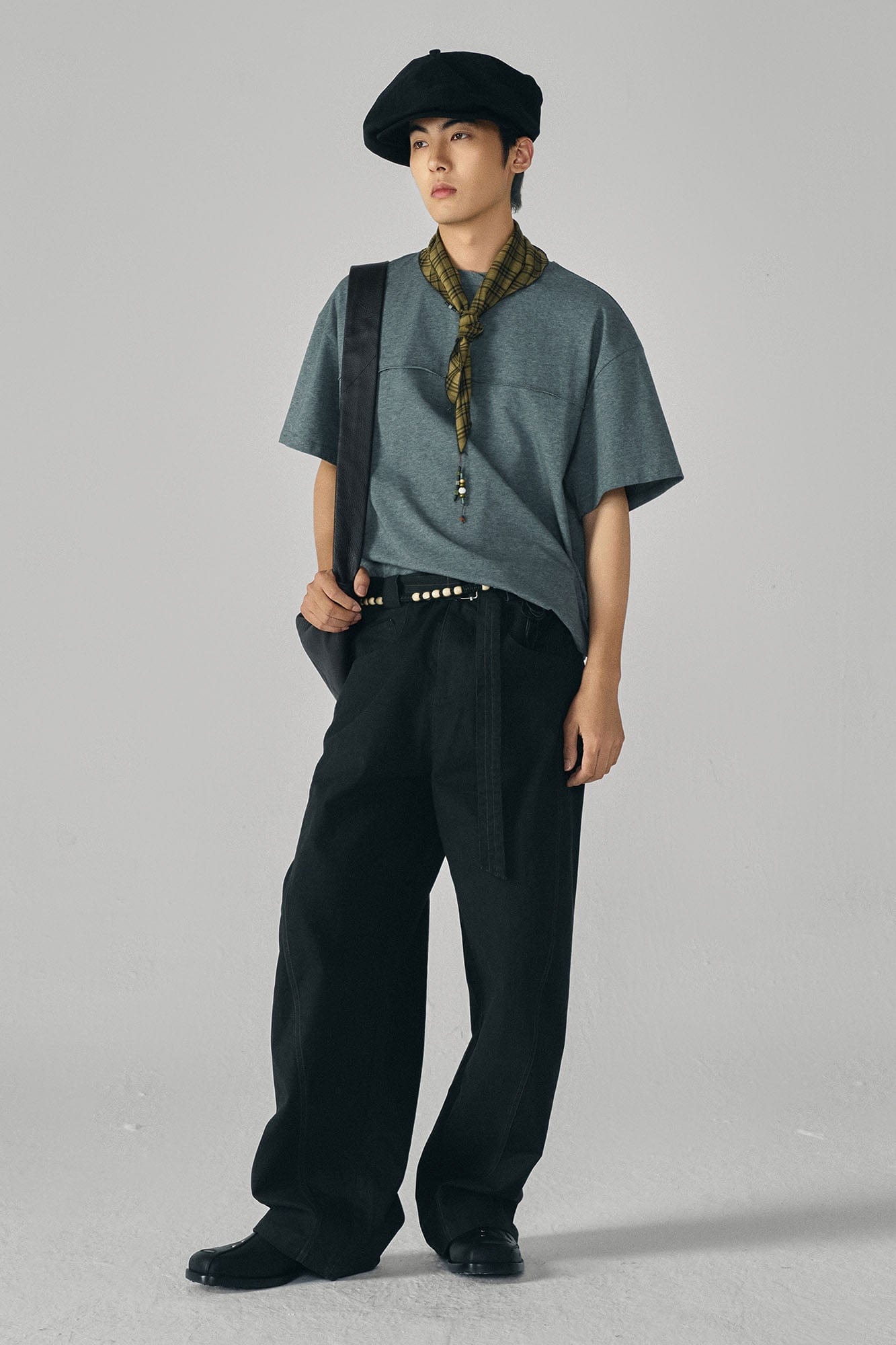 GONGHE REPUB Arc Spliced Strap Belt Pants, premium urban and streetwear designers apparel on PROJECTISR.com, GONGHE REPUB