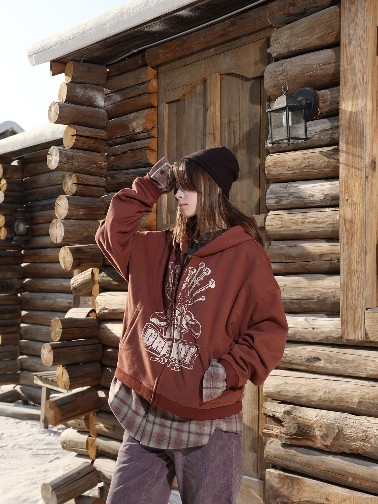 ERROR CODE ROBOT Plaid Faux-Layered Hooded Jacket, premium urban and streetwear designers apparel on PROJECTISR.com, ERROR CODE ROBOT