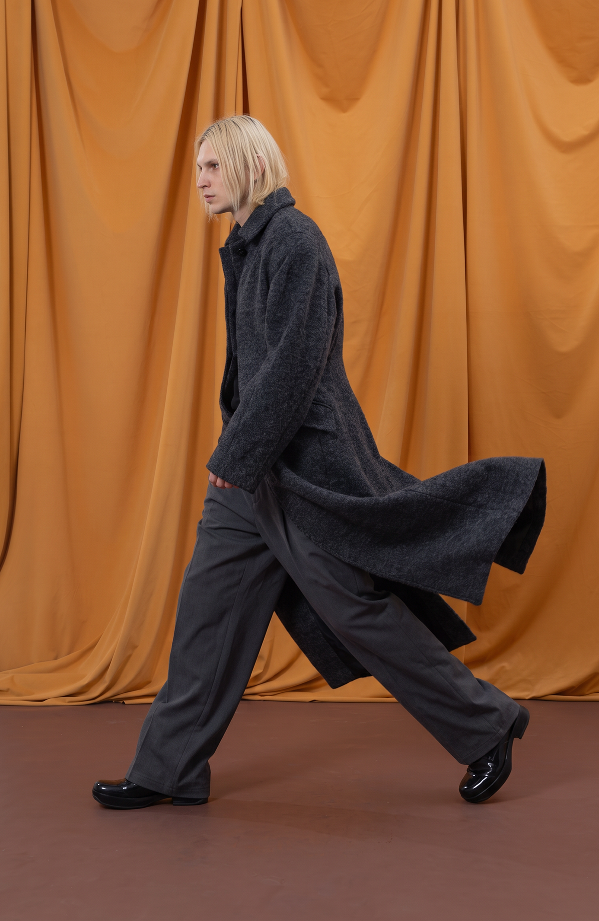 CLP Retro Cinched-Waist Wool-Blend Cocoon Coat