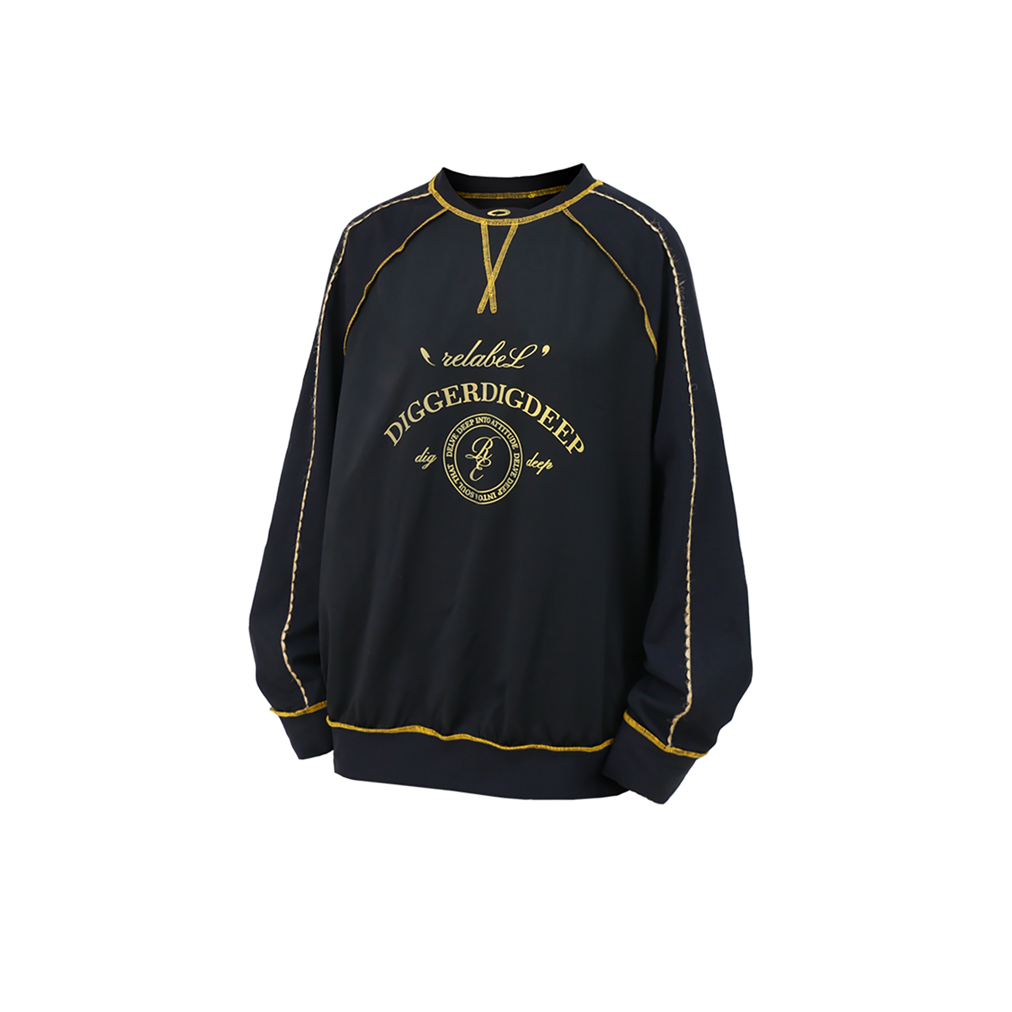 RELABEL Contrast Stitch Graphic Long-Sleeve Tee