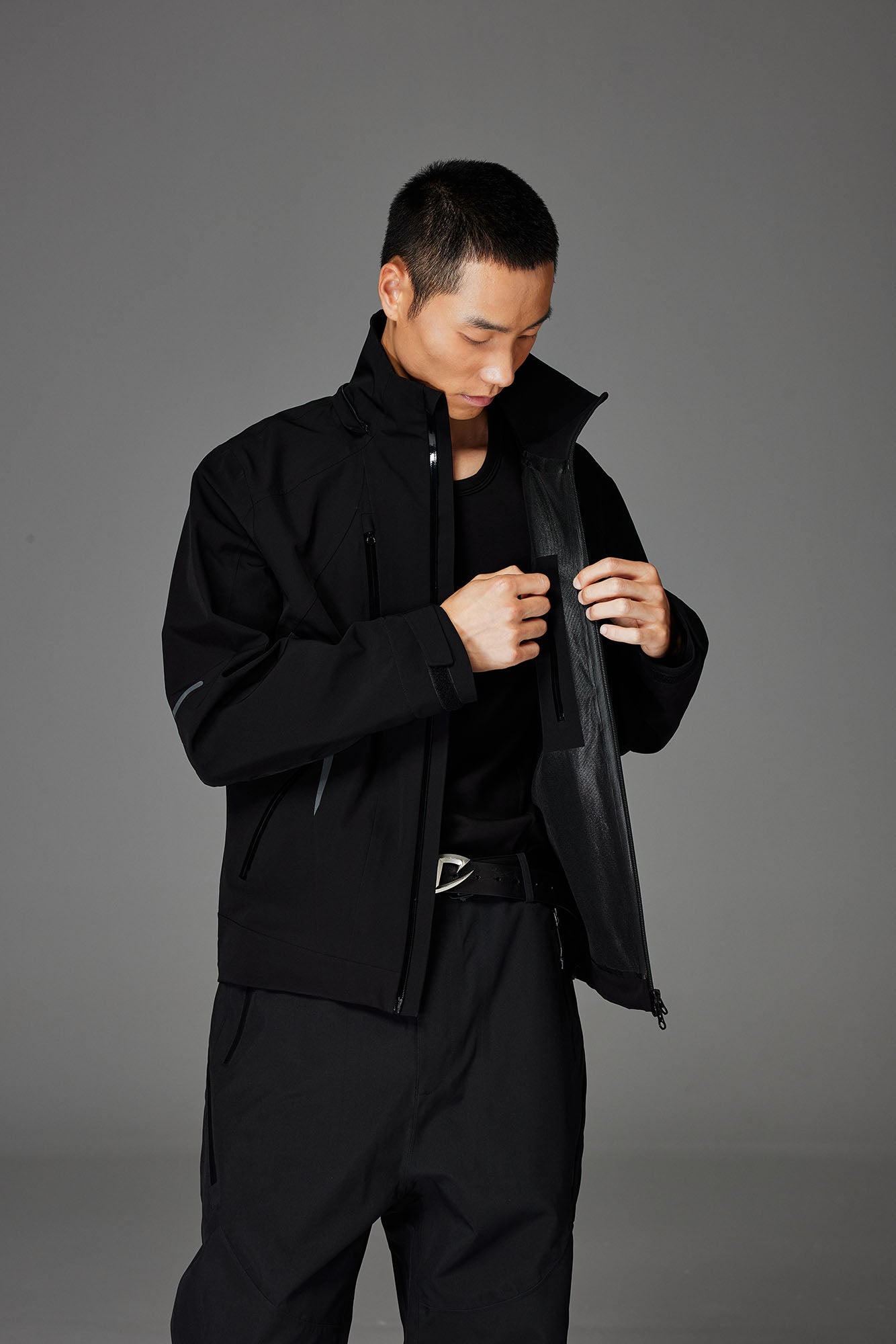 CATSSTAC Reflective Panels Tech Windbreaker Hooded Jacket