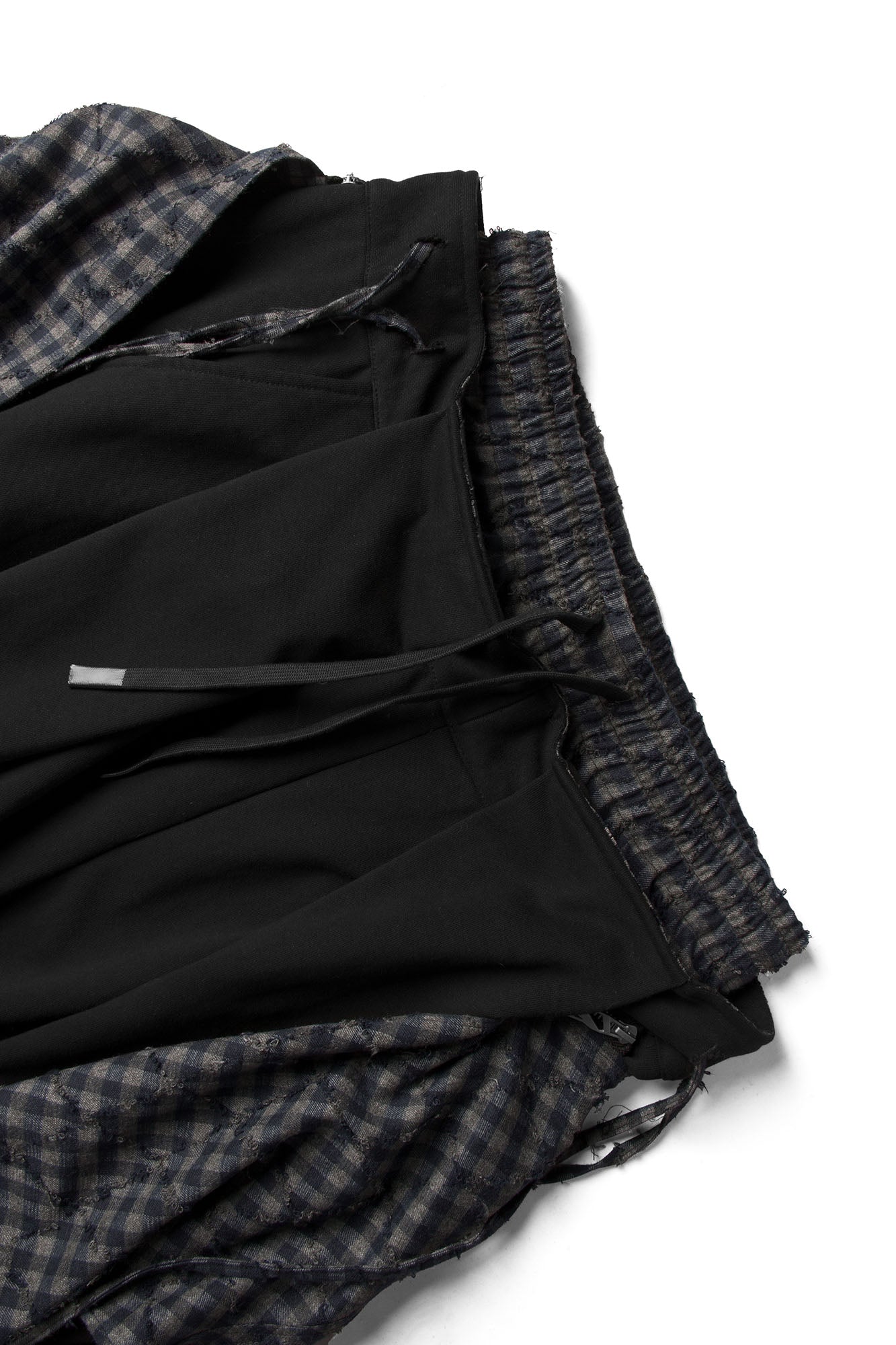 RELABEL Double Waistband Detachable Back Flap Oversized Sweatpants Black