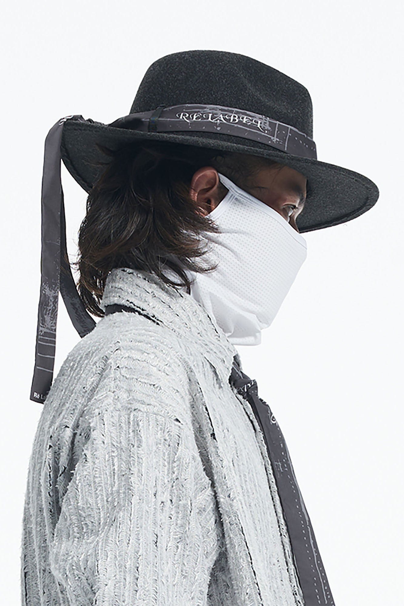 RELABEL Wool Felt Detachable Silk-Scarf Fedora Hat, premium urban and streetwear designers apparel on PROJECTISR.com, RELABEL