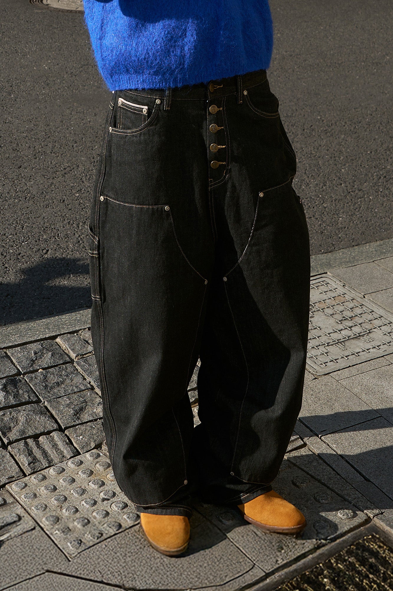 STEEPC Double-Knee Button-Fly Raw Selvedge Jeans